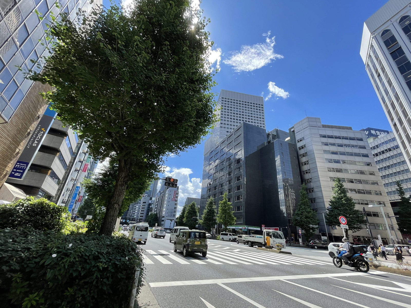 山手新宿ビル前面の通り