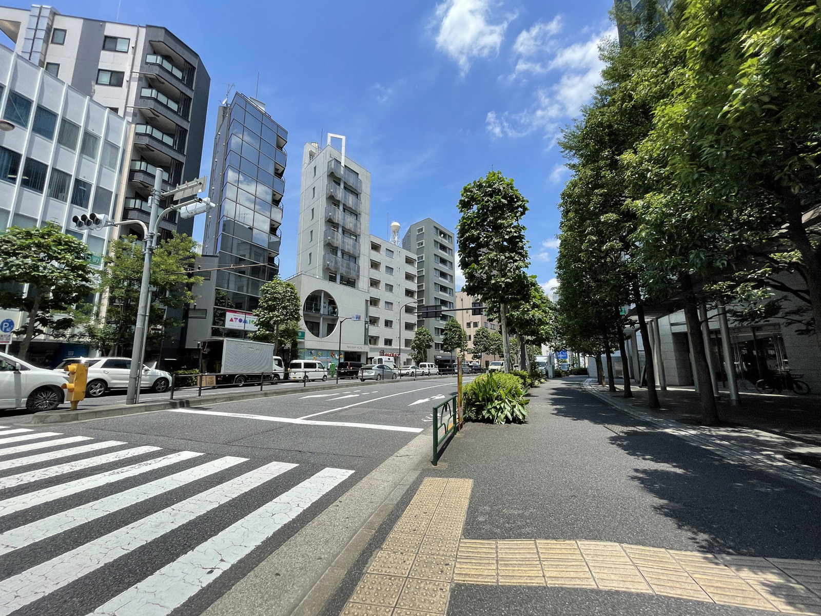 スリーオークスビル前面の通り