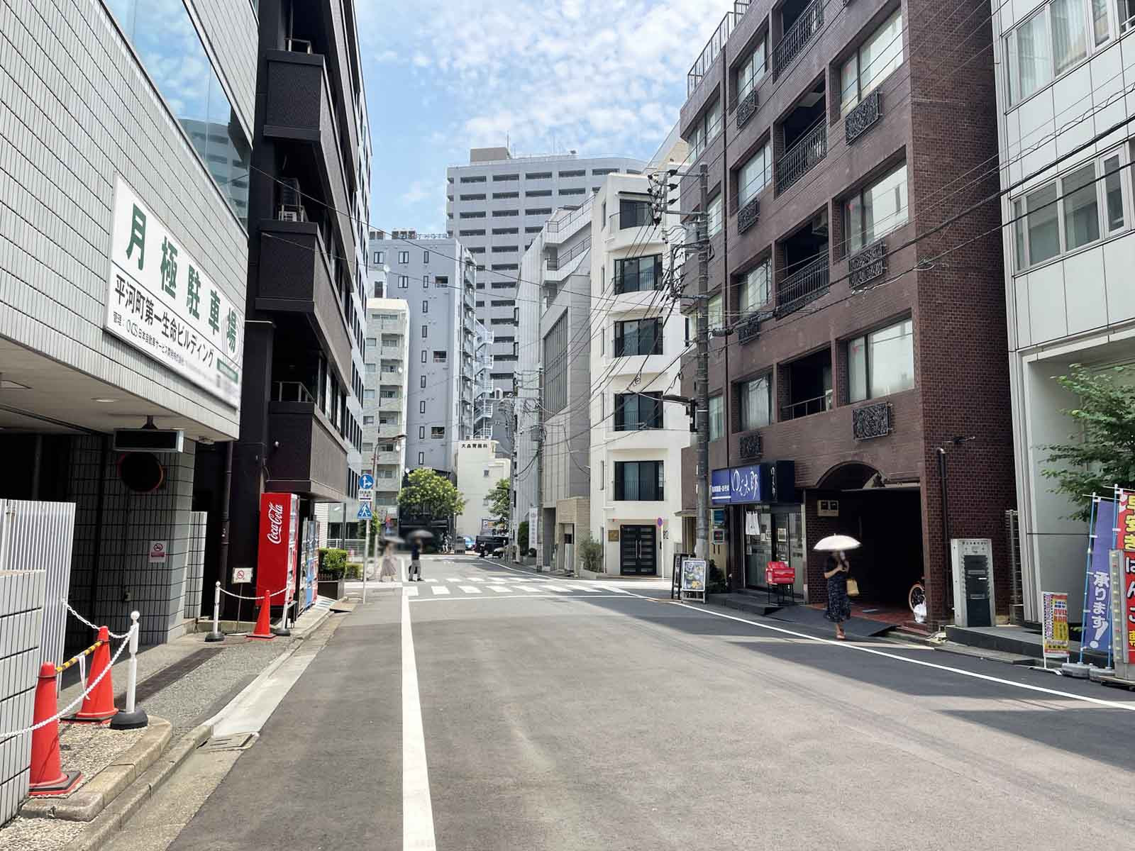 平河町辻田ビル前面の平一中央通り