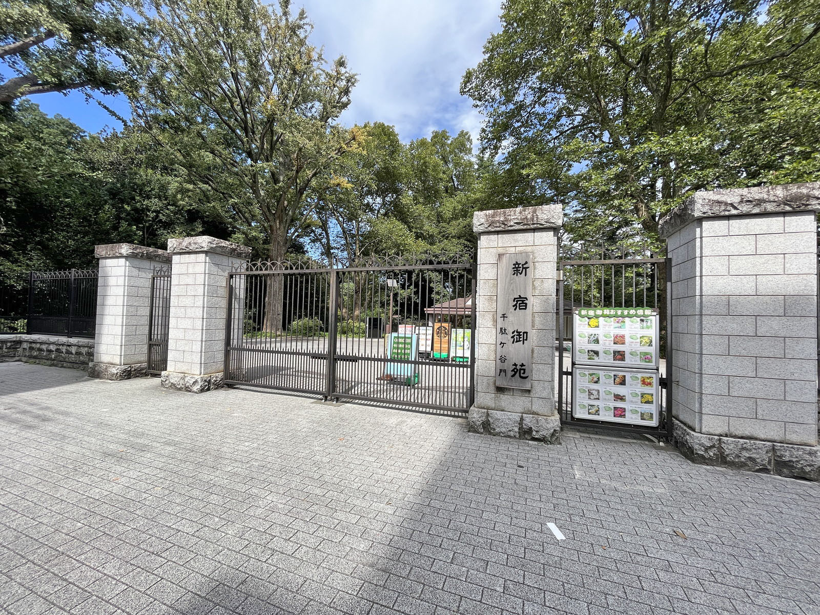向かいの新宿御苑