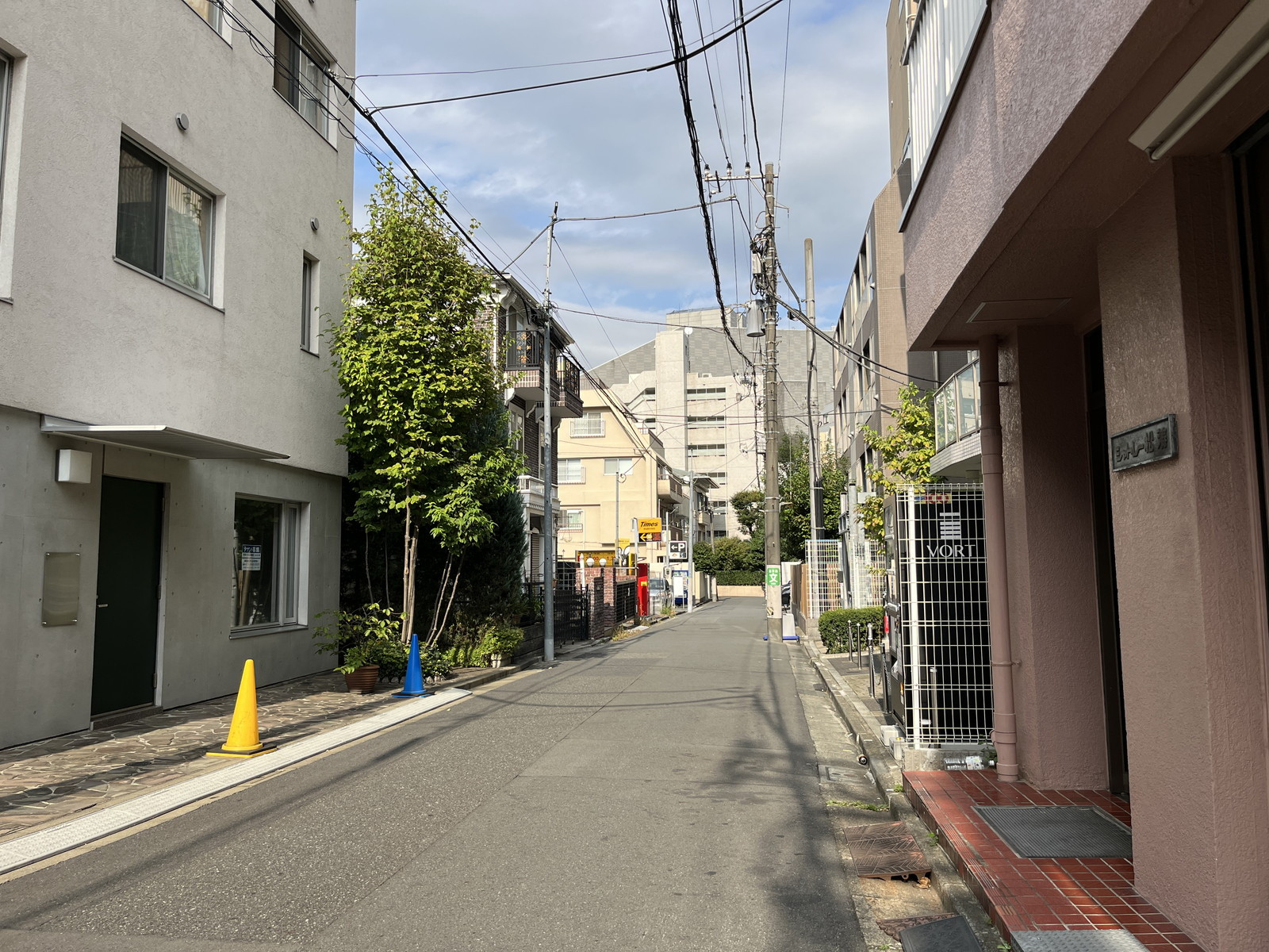 オフィスビル前面の通り