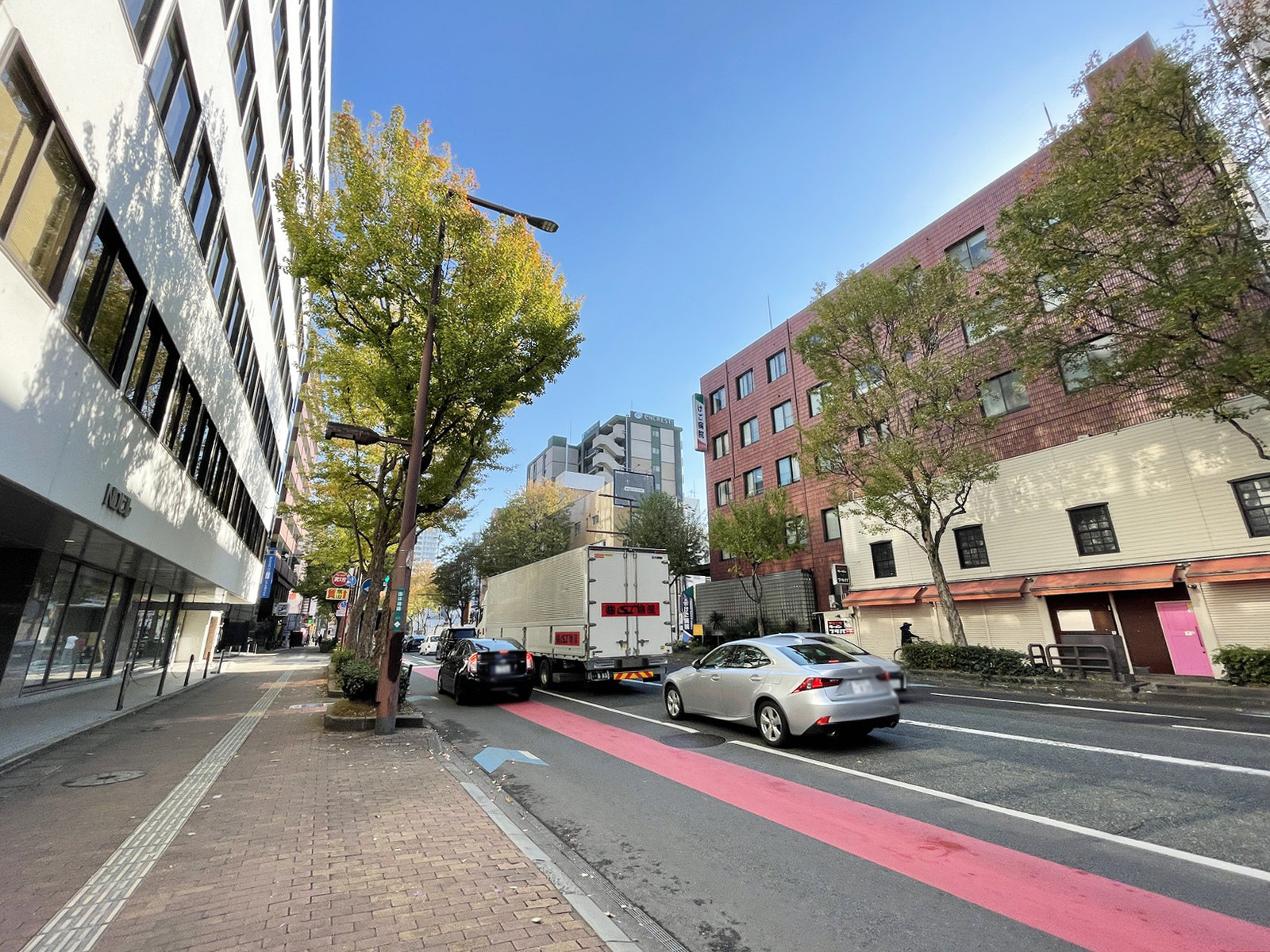 セシオパーク大名前面の国体道路