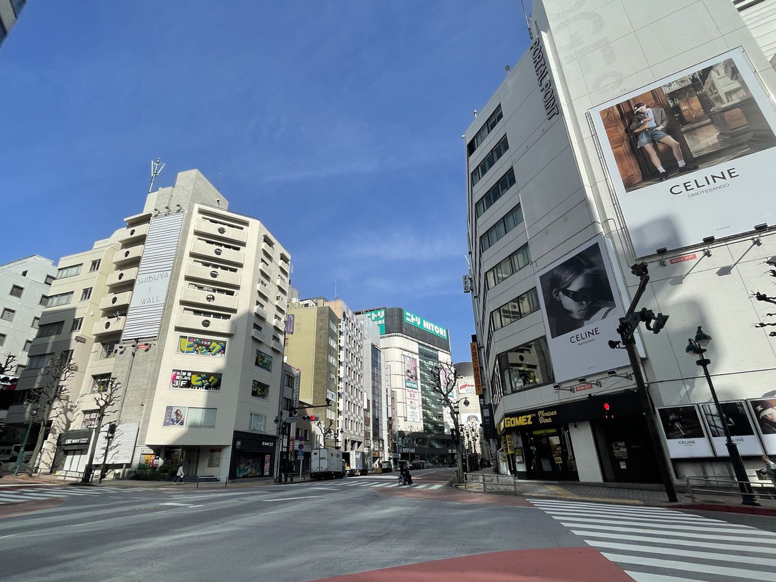 渋谷市野ビル前面の通り