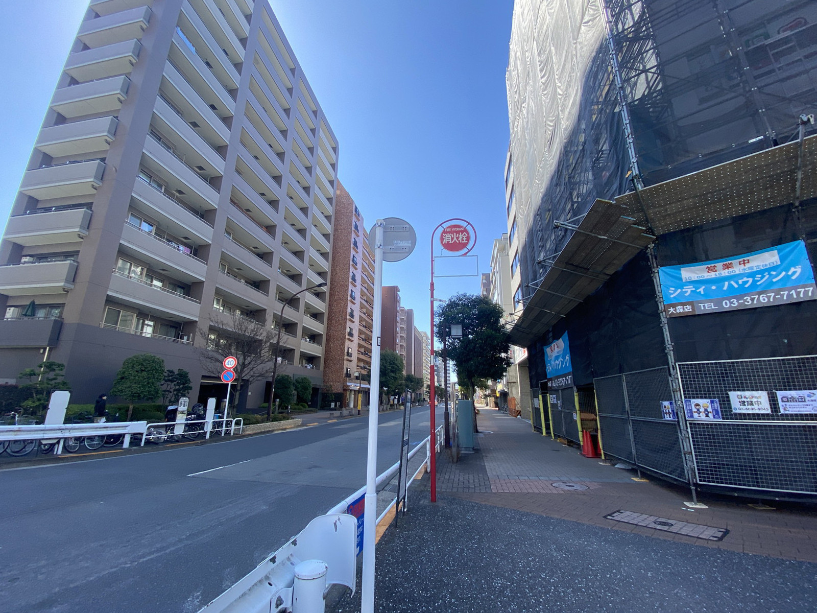 井門大森北ビル前面の通り