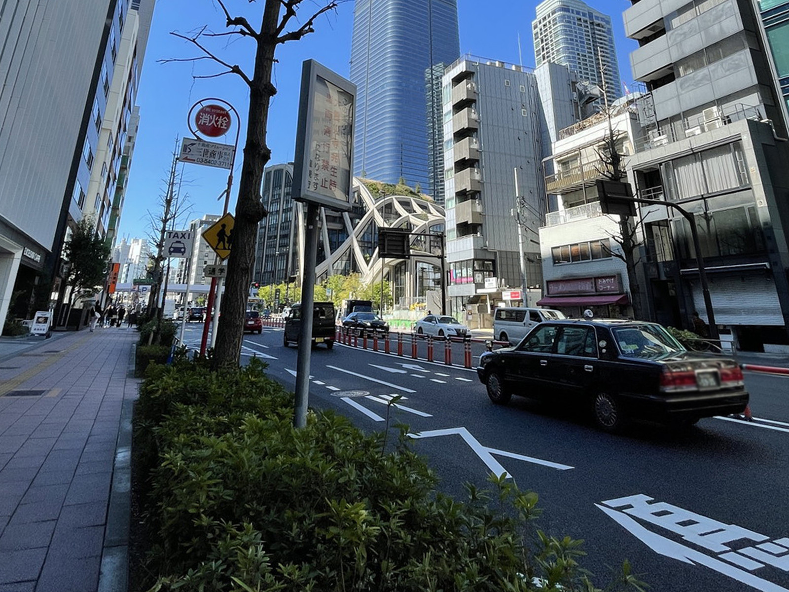 ザイマックス神谷町ビル前面の通り