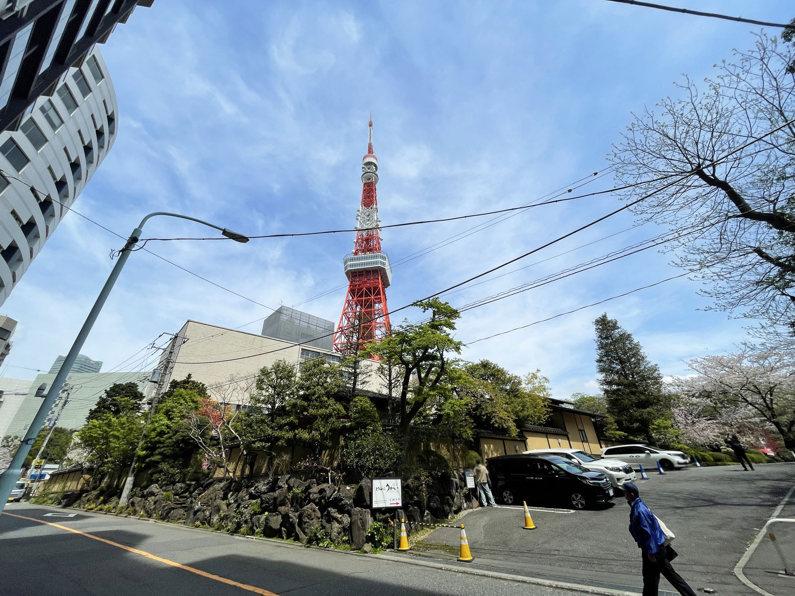 ビル裏には東京タワー