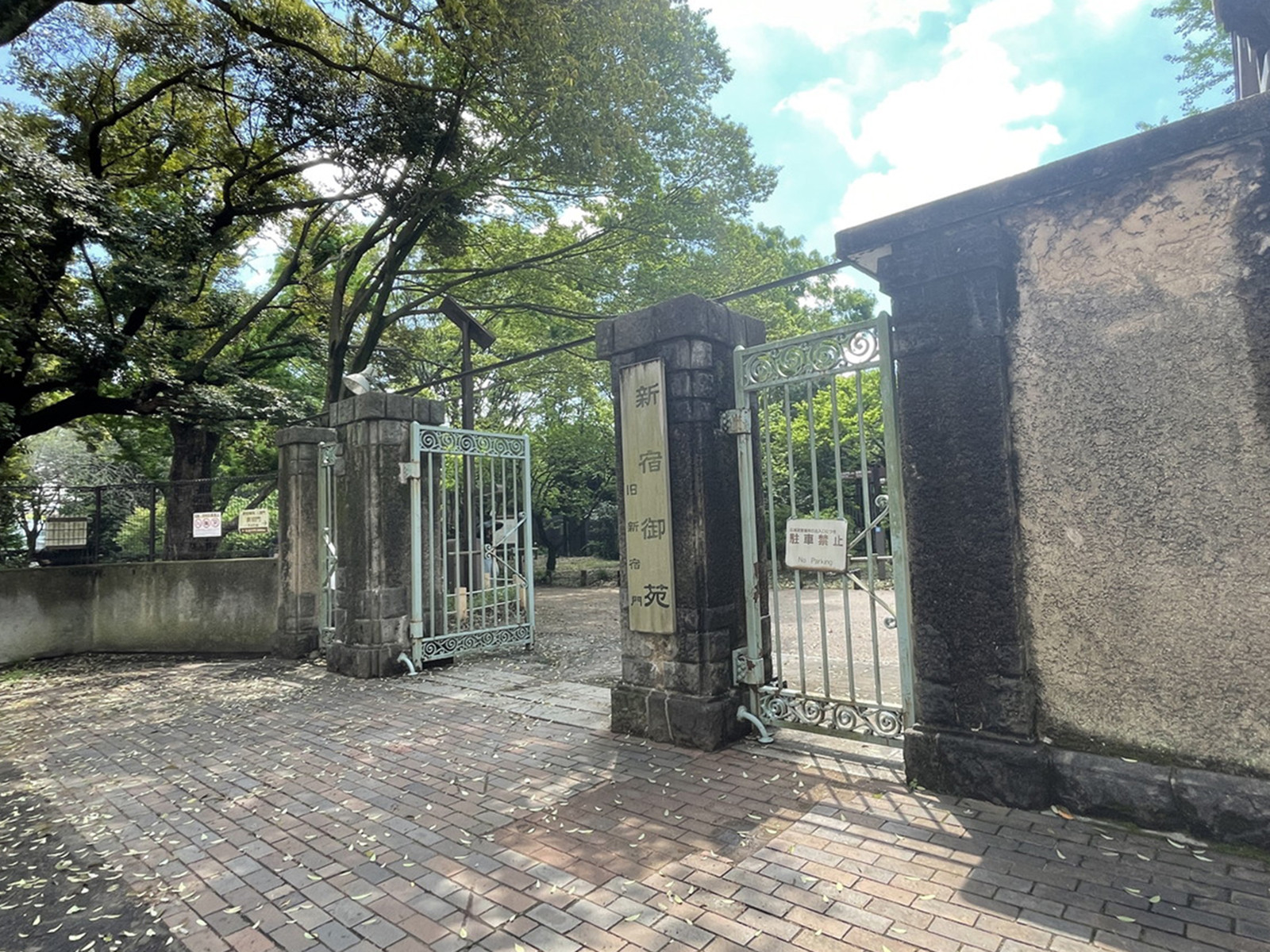 向かいの新宿御苑