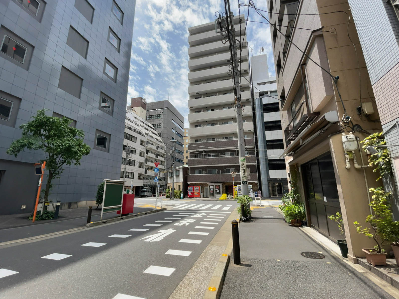 平成新富町ビル前面の通り