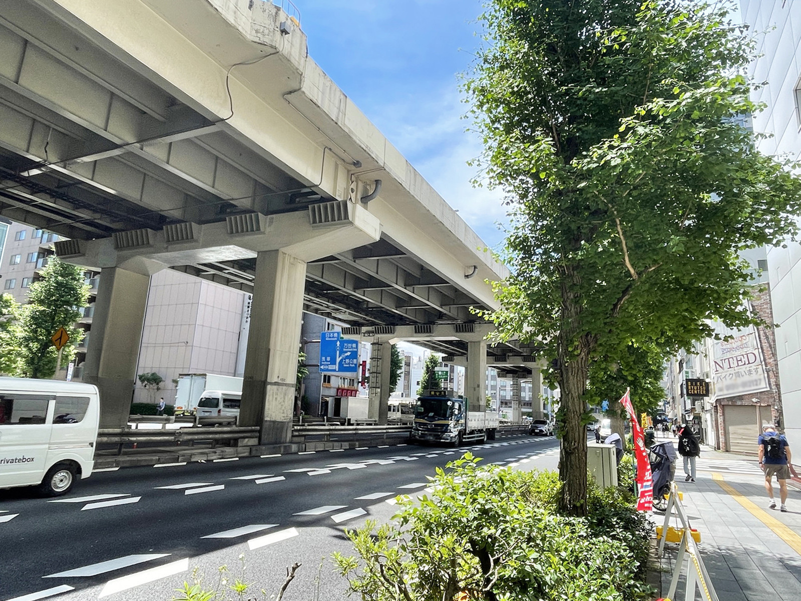 第一下谷ビル前面の昭和通り