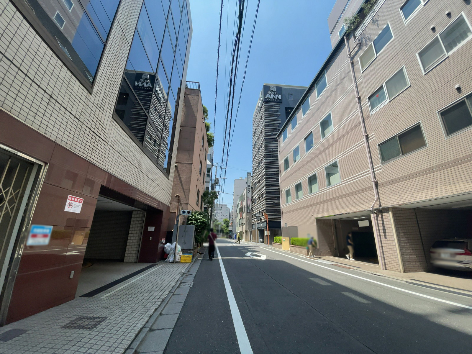 JS築地ビル前面の通り