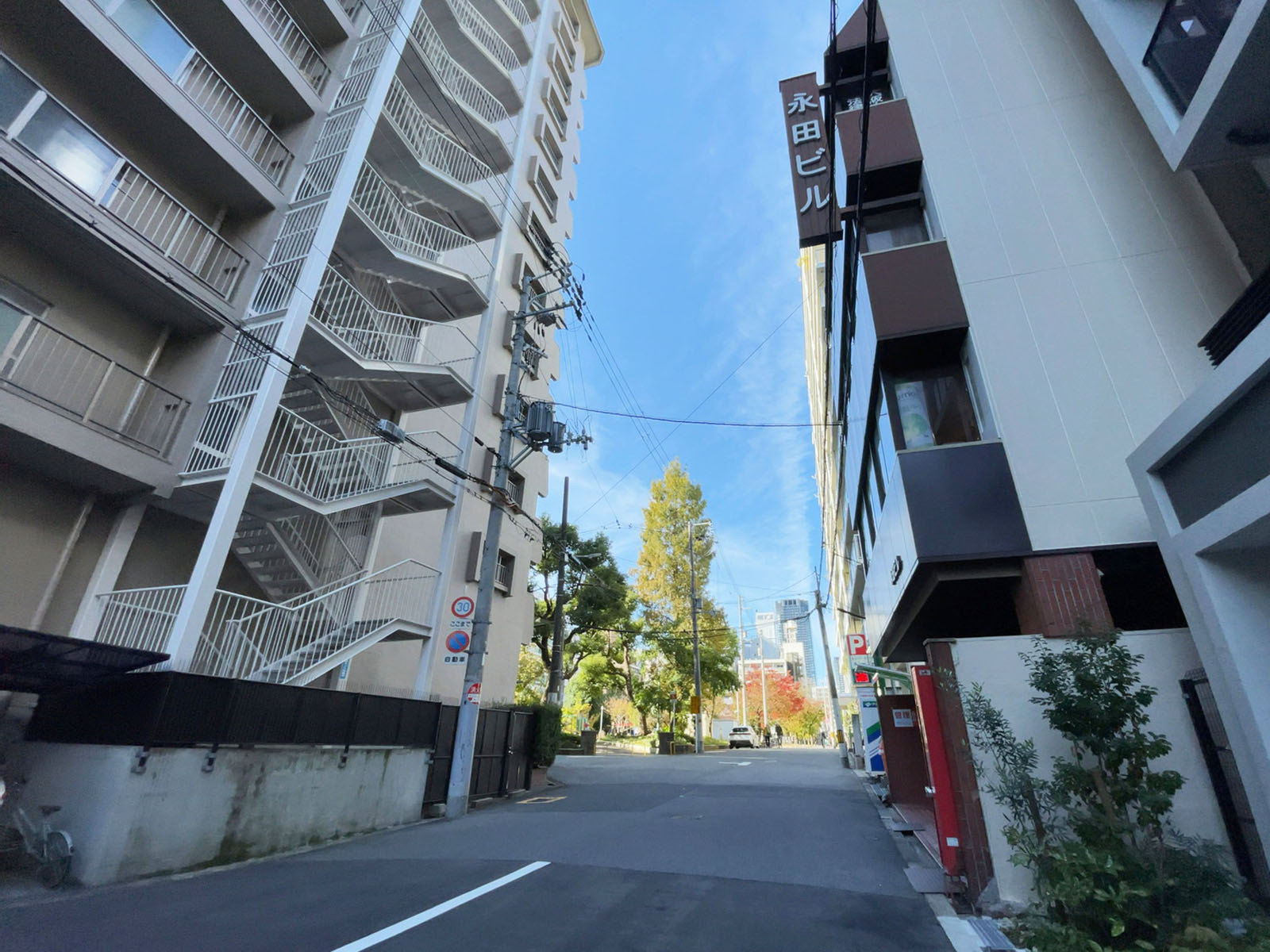 グランマーレ天満橋前面の通り