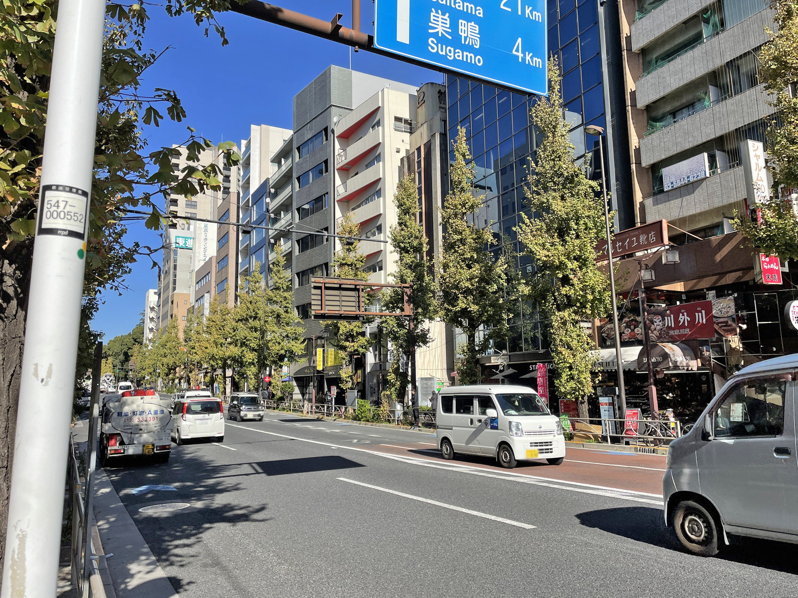 明和本郷ビル前面の本郷通り