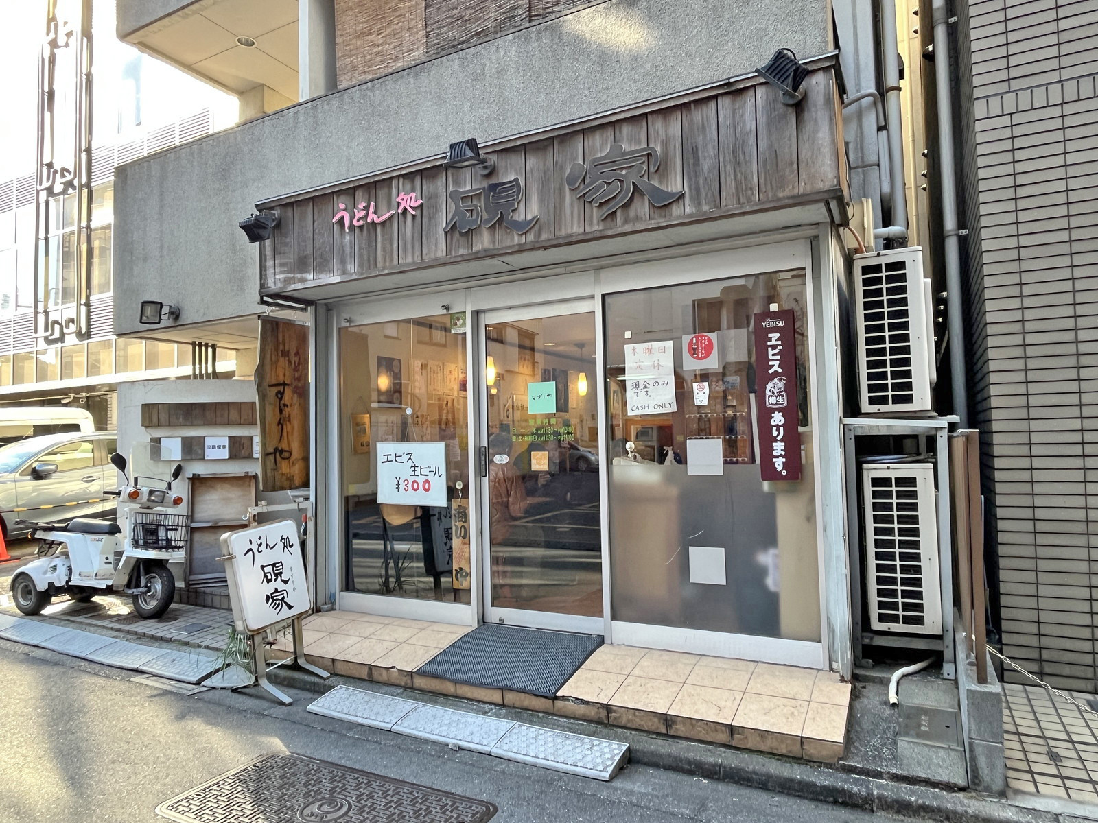 斜め向かいのうどん硯家本店