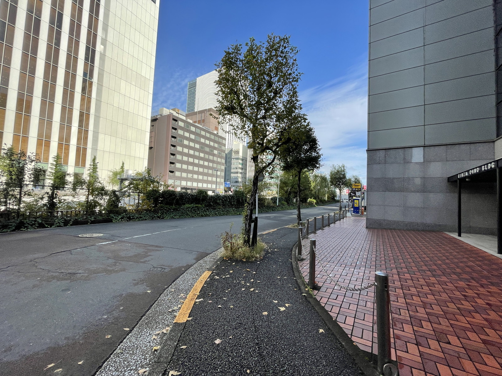 銀座大野ビル前面の通り