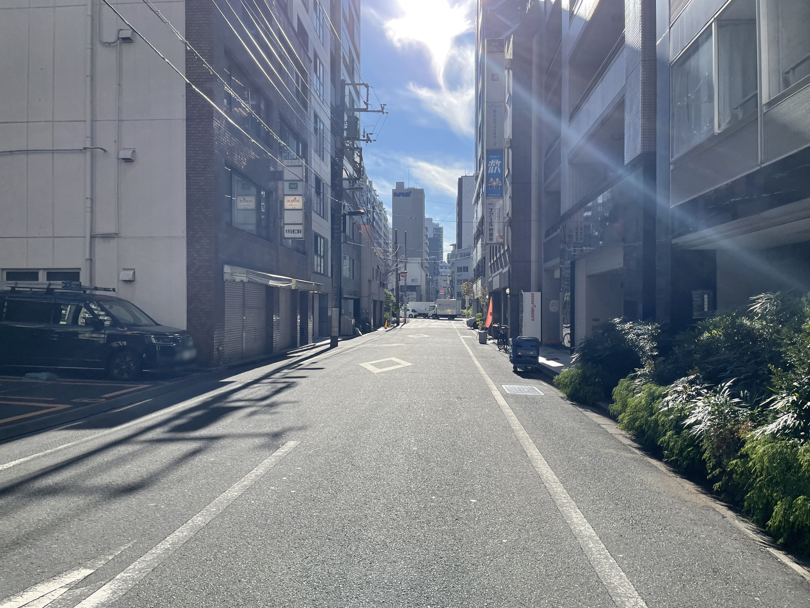 木所ビル前面の通り