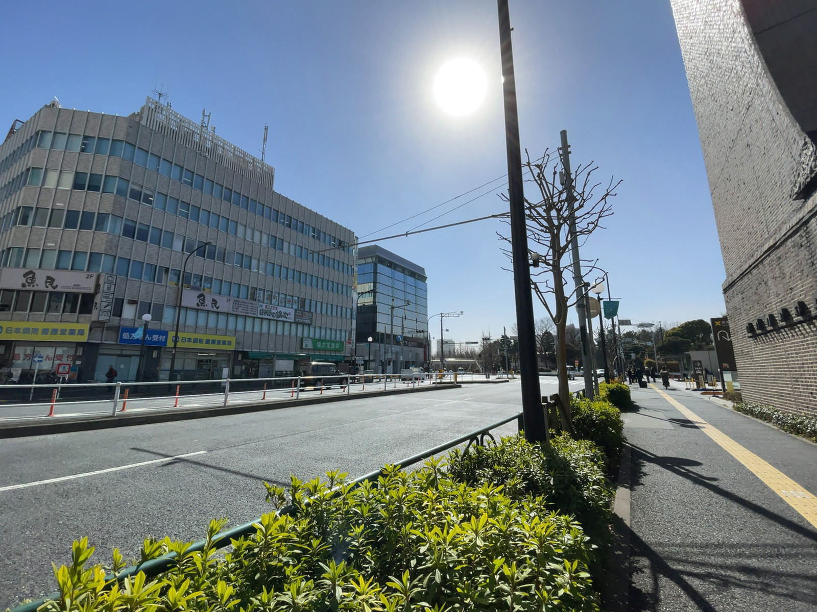 信濃町煉瓦館前面の通り