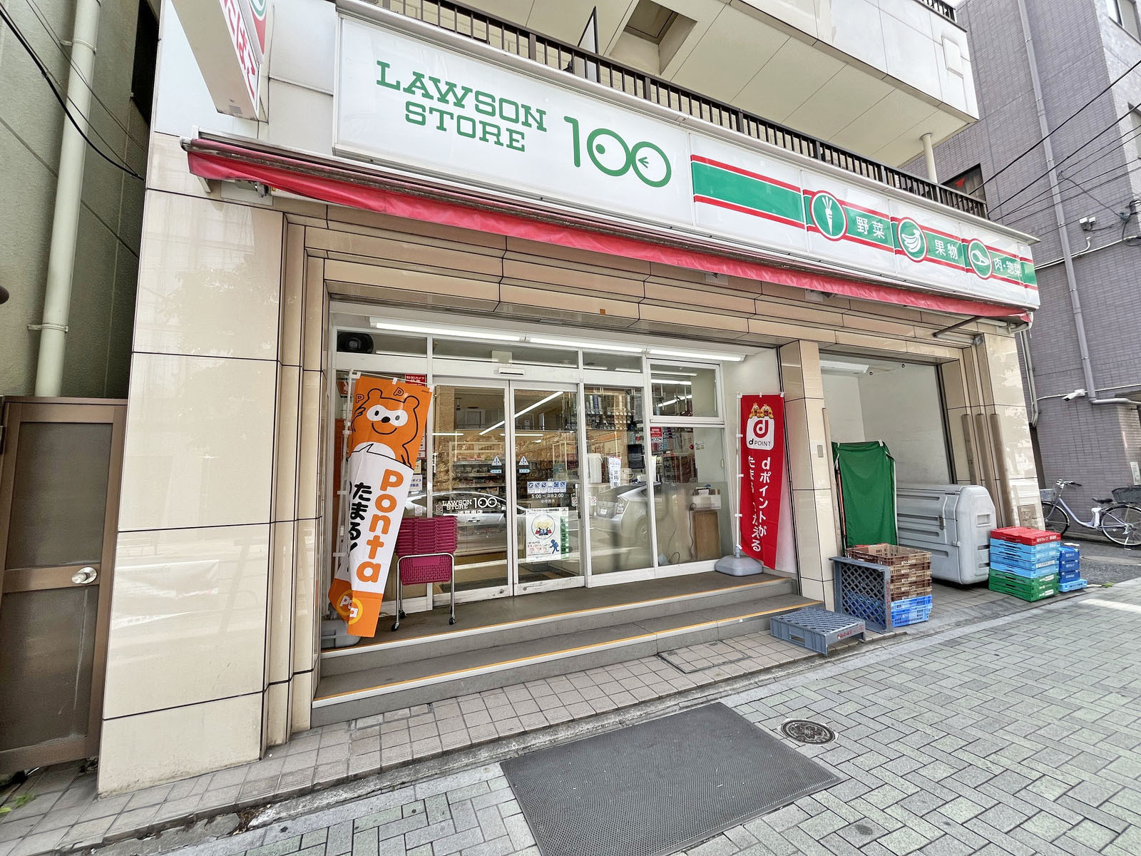 徒歩2分のローソンストア100 浅草寿店