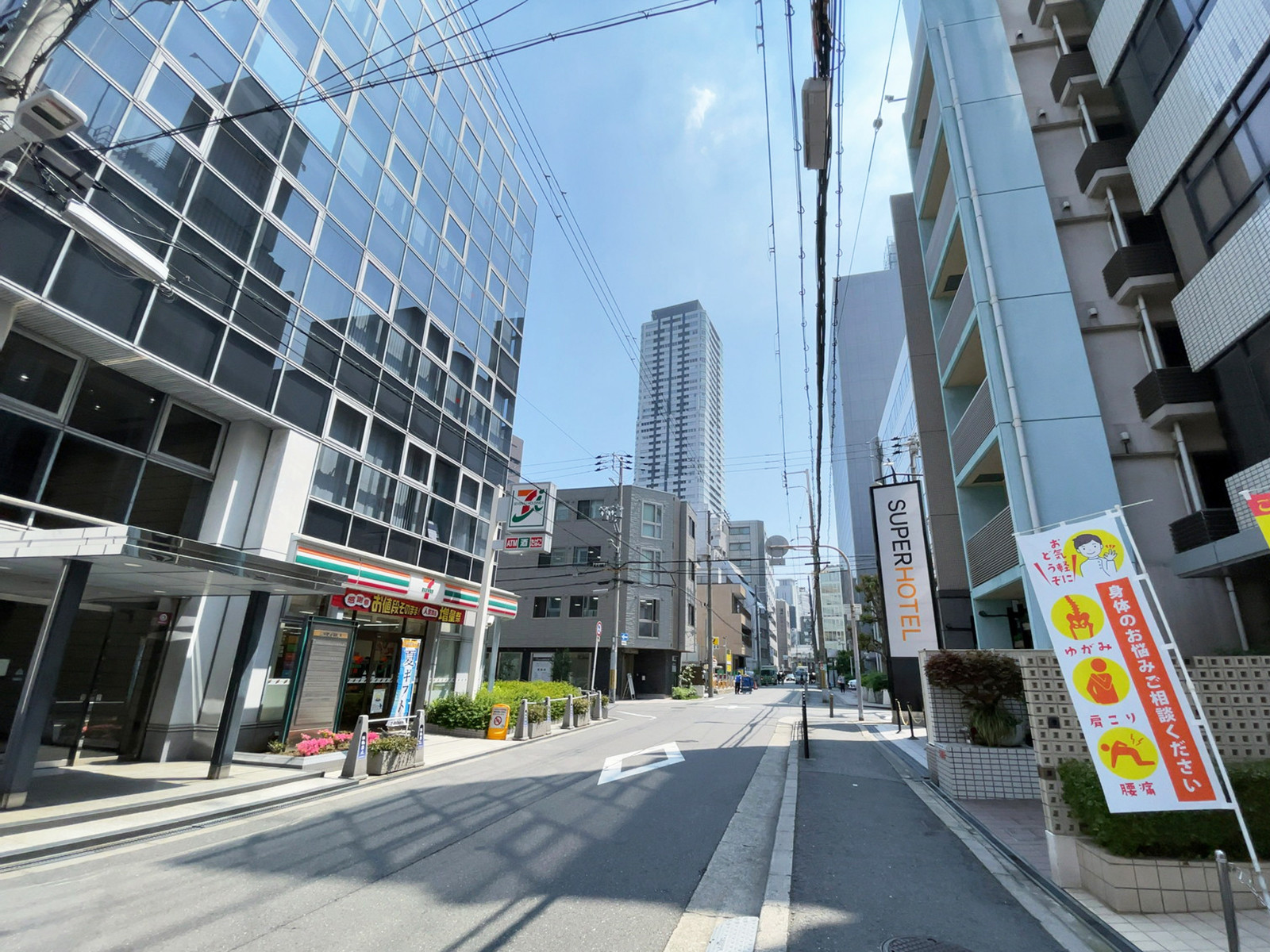 三共肥後橋ビル前面の通り