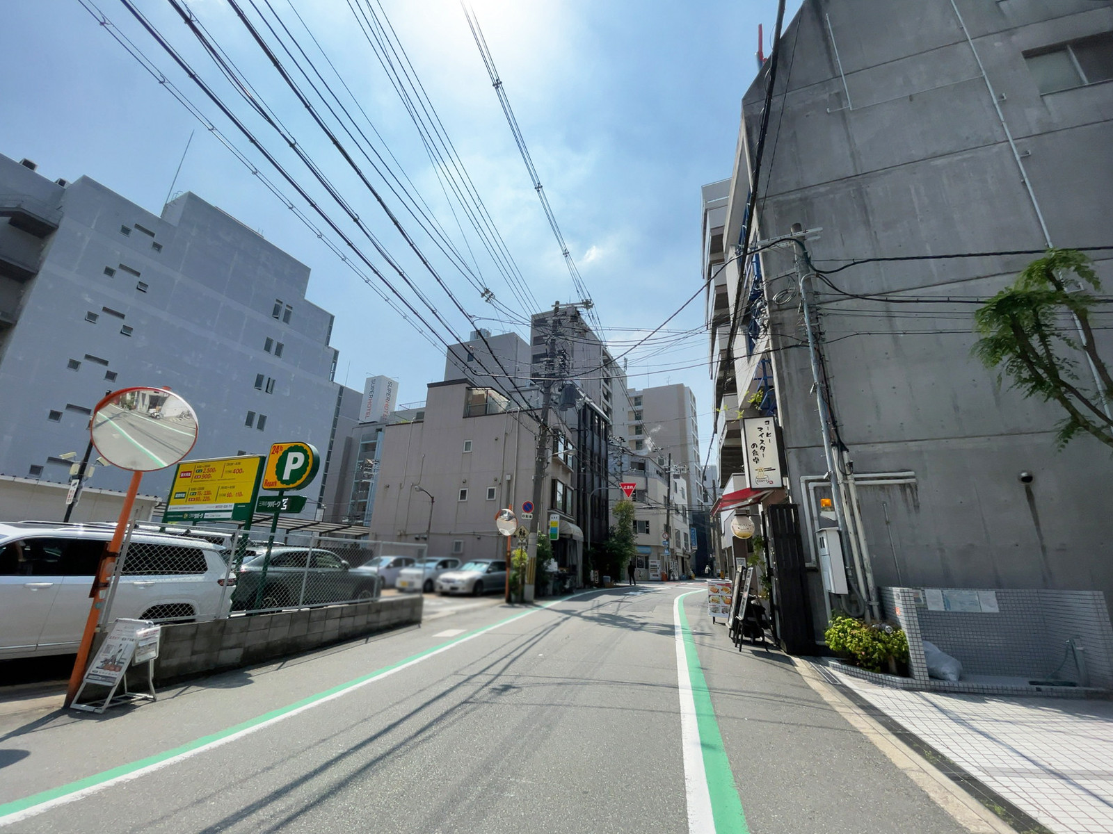 肥後橋イシカワビル前面の通り