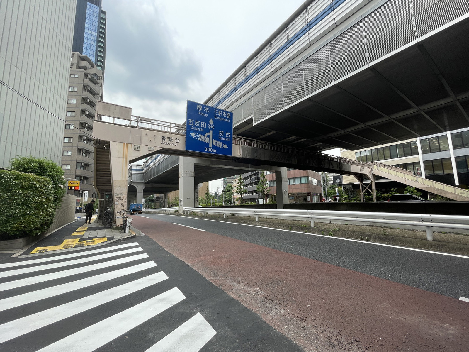 青葉台石橋ビル前面の通り