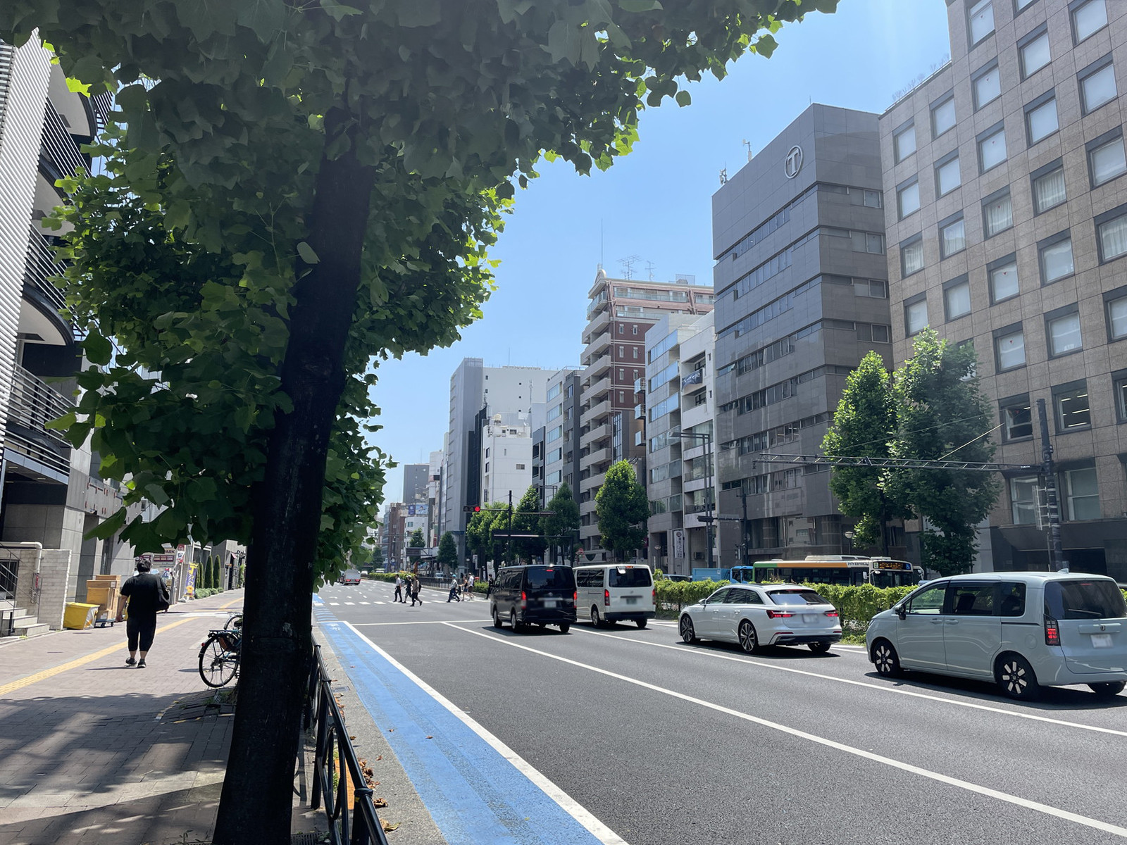 伸治ビル前面の新宿通り