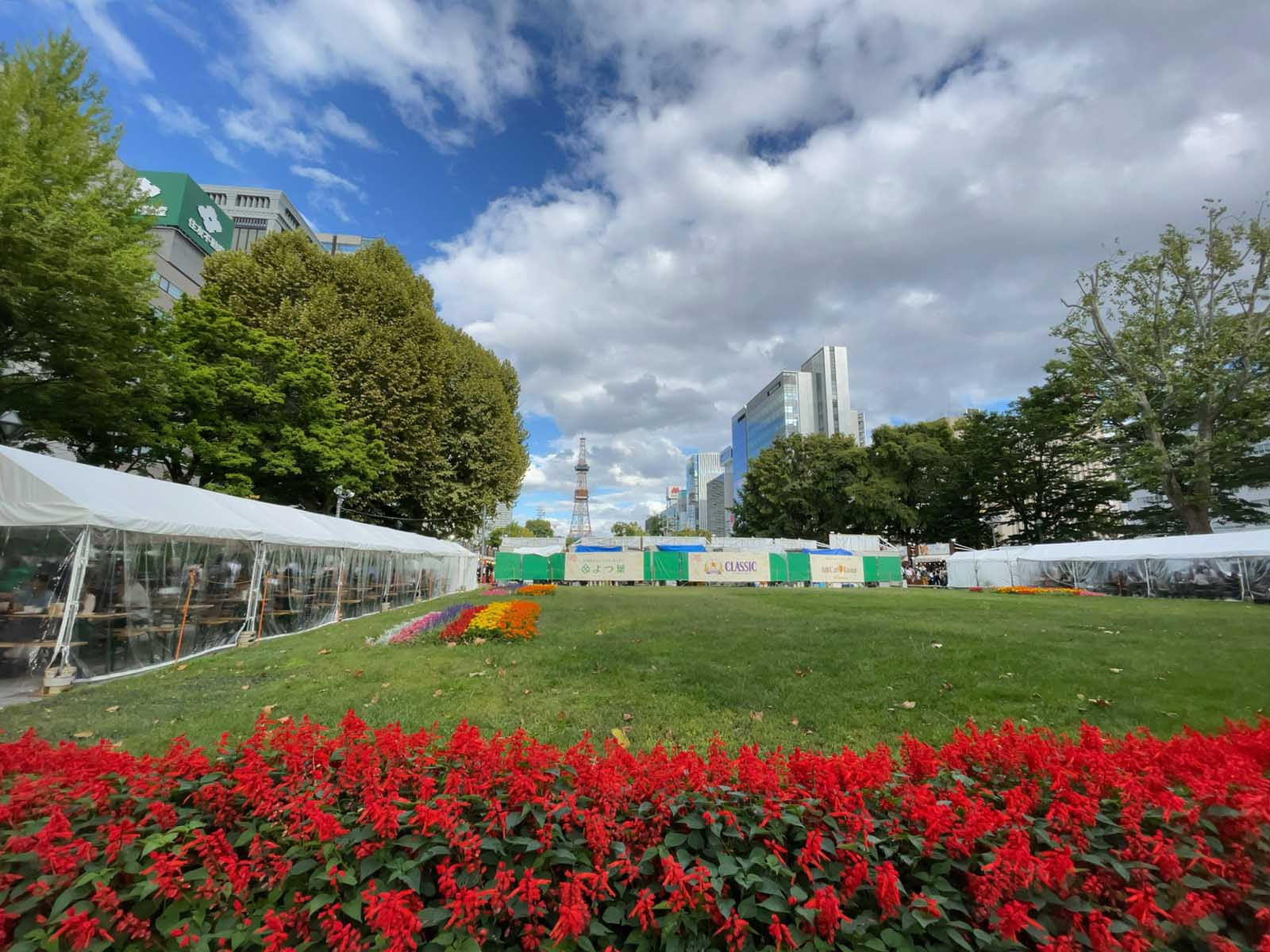 大通公園沿いの活気あるエリア
