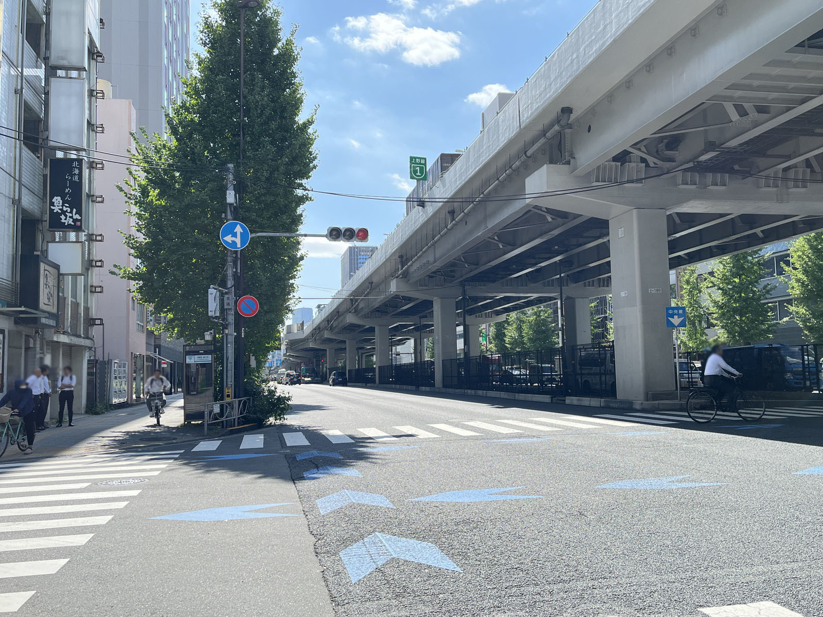 T&T御徒町ビル前面の昭和通り
