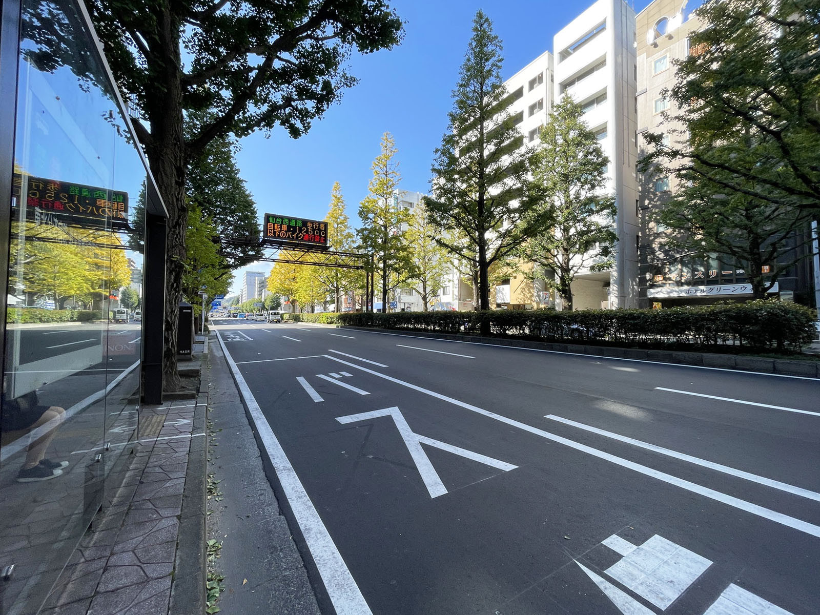 ウッドライズ仙台前面の広瀬通り