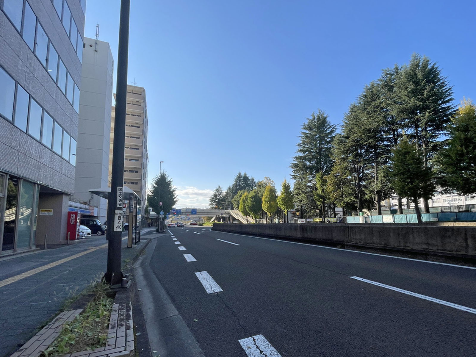 藤崎大町ビルディング前面の仙台西道路