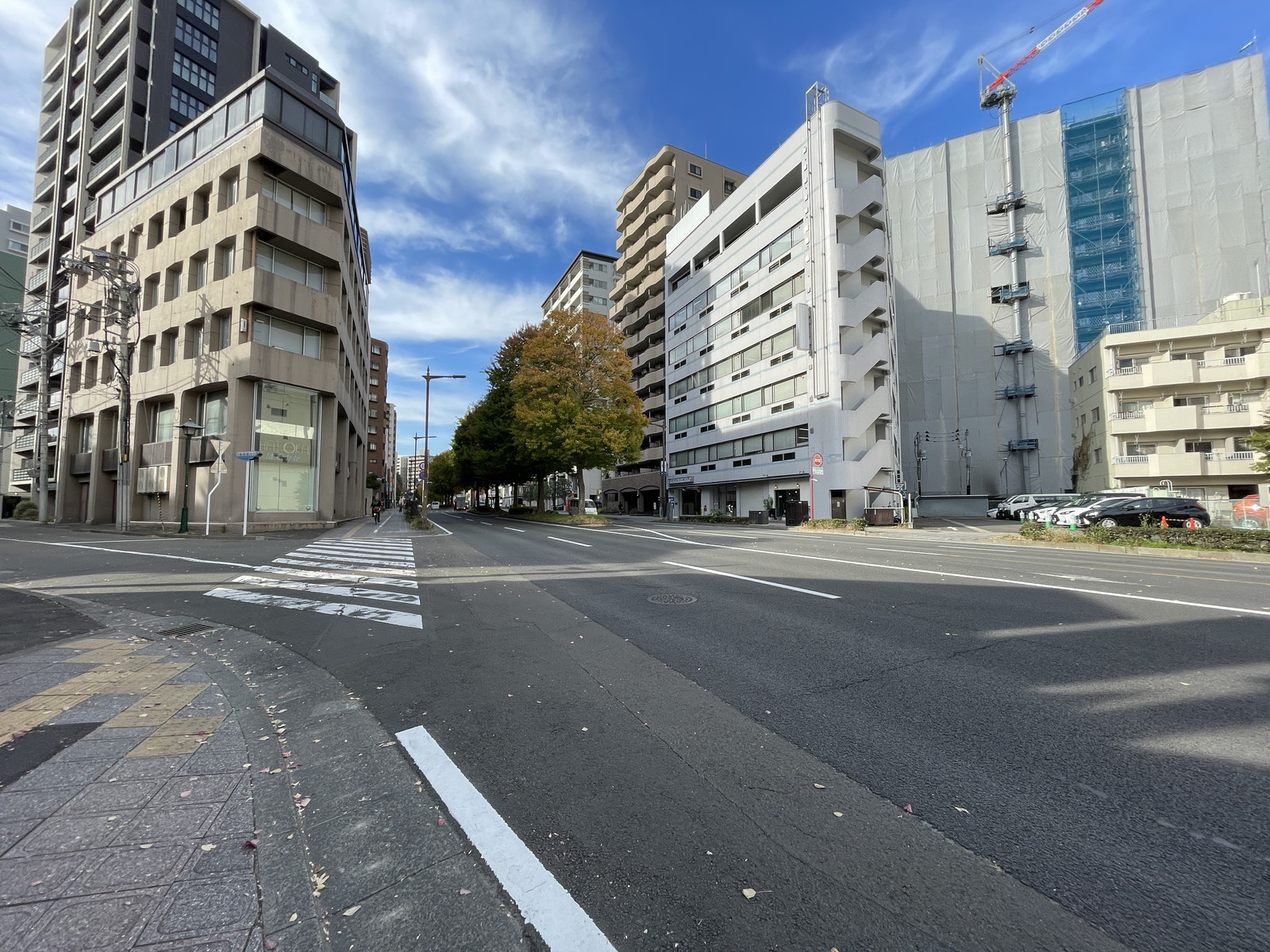 One One Bldg.前面の五ツ橋通り