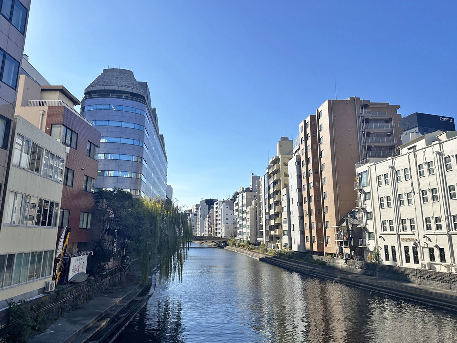 ビル裏の亀島川