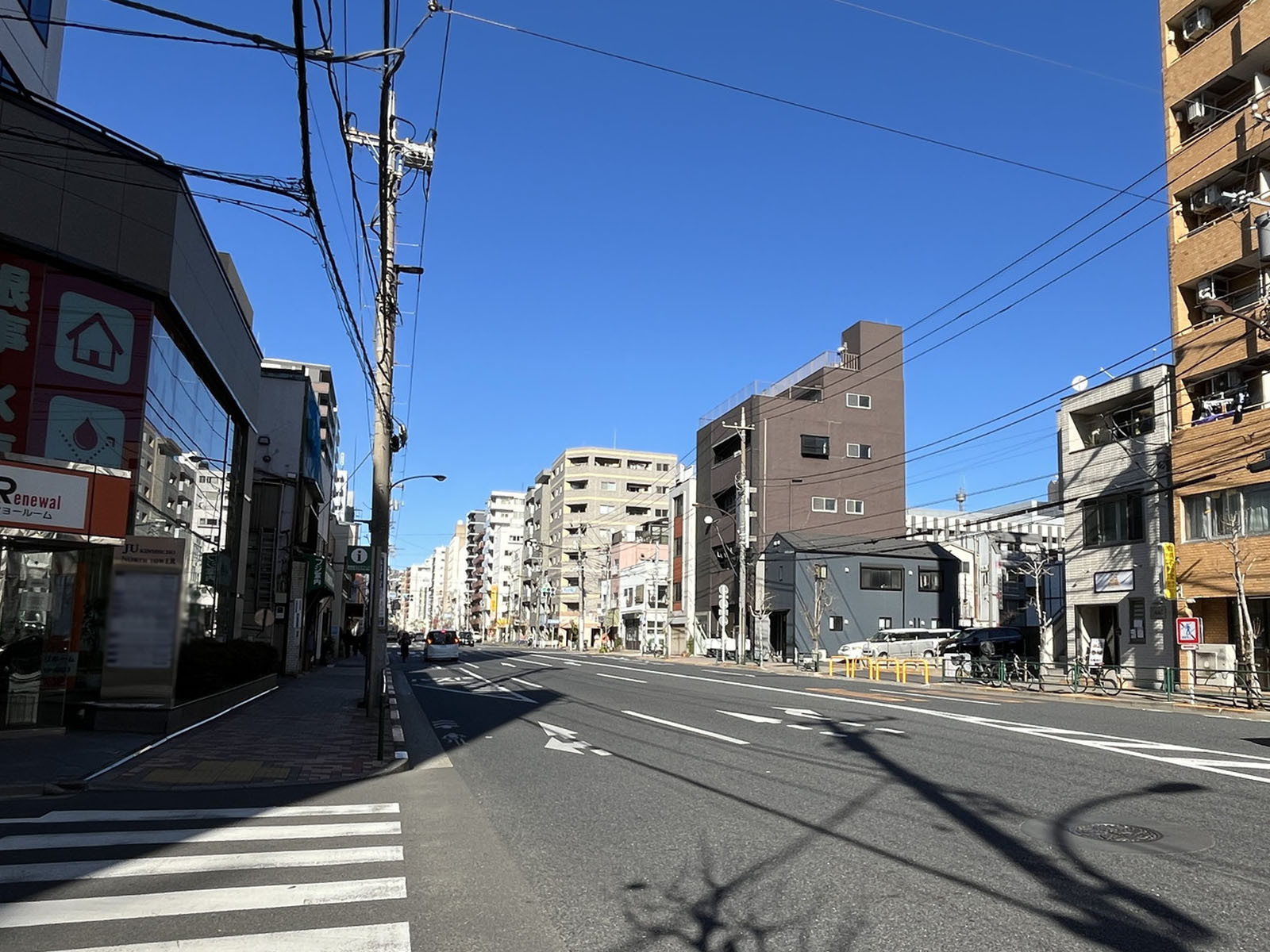 JU KINSHICHO NORTH TOWER前面の四ツ目通り
