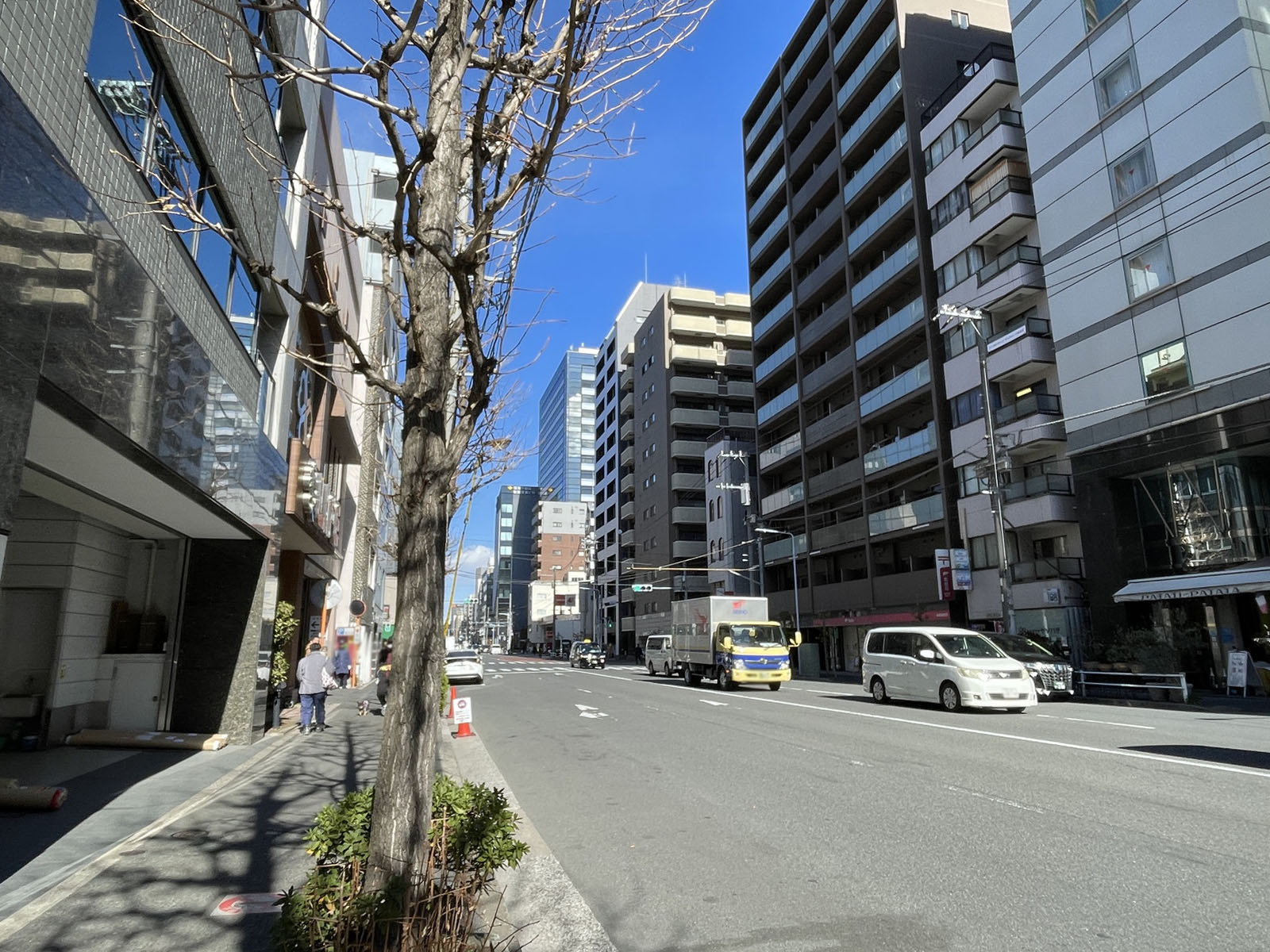 ハシモトビル前面の清洲橋通り