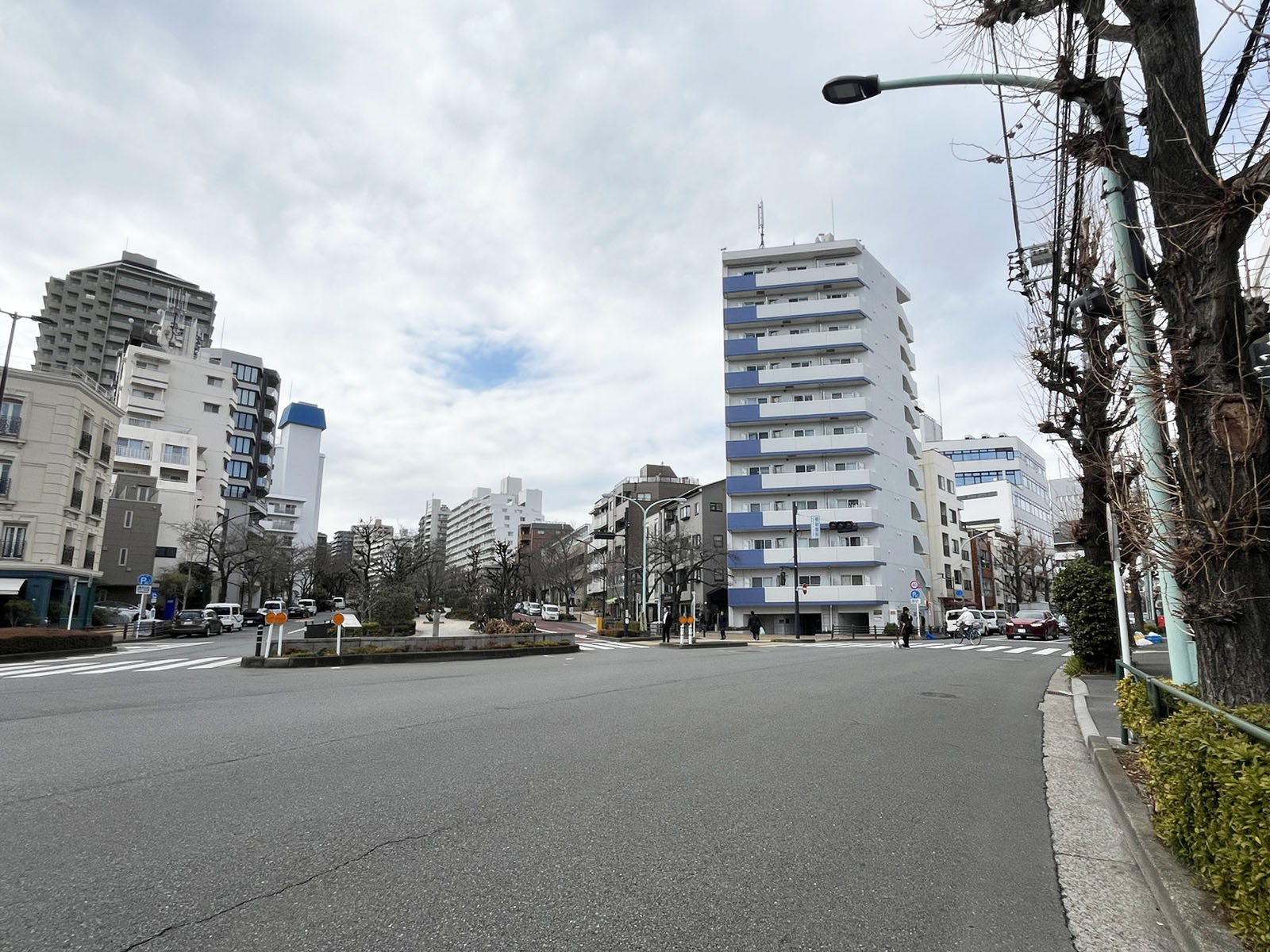 共同印刷株式会社　本社ビル前面の植物園前交差点