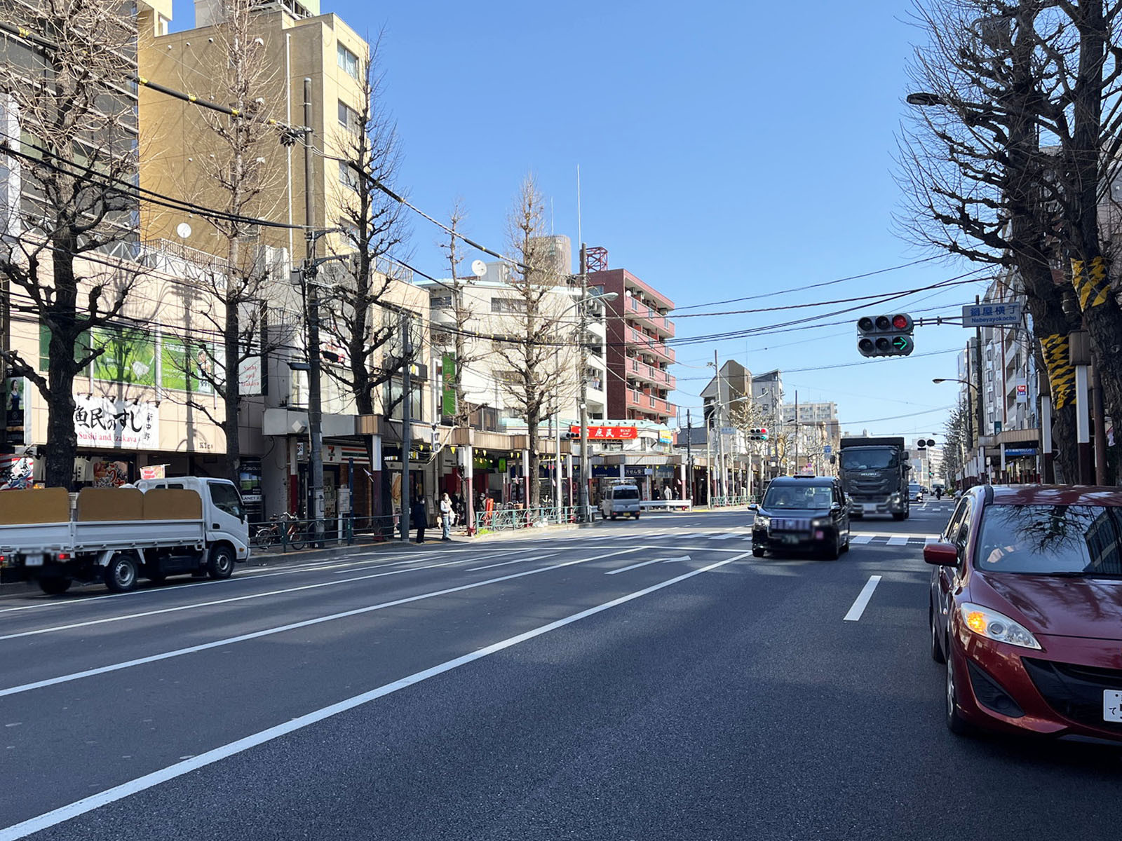KIビル前面の青梅街道