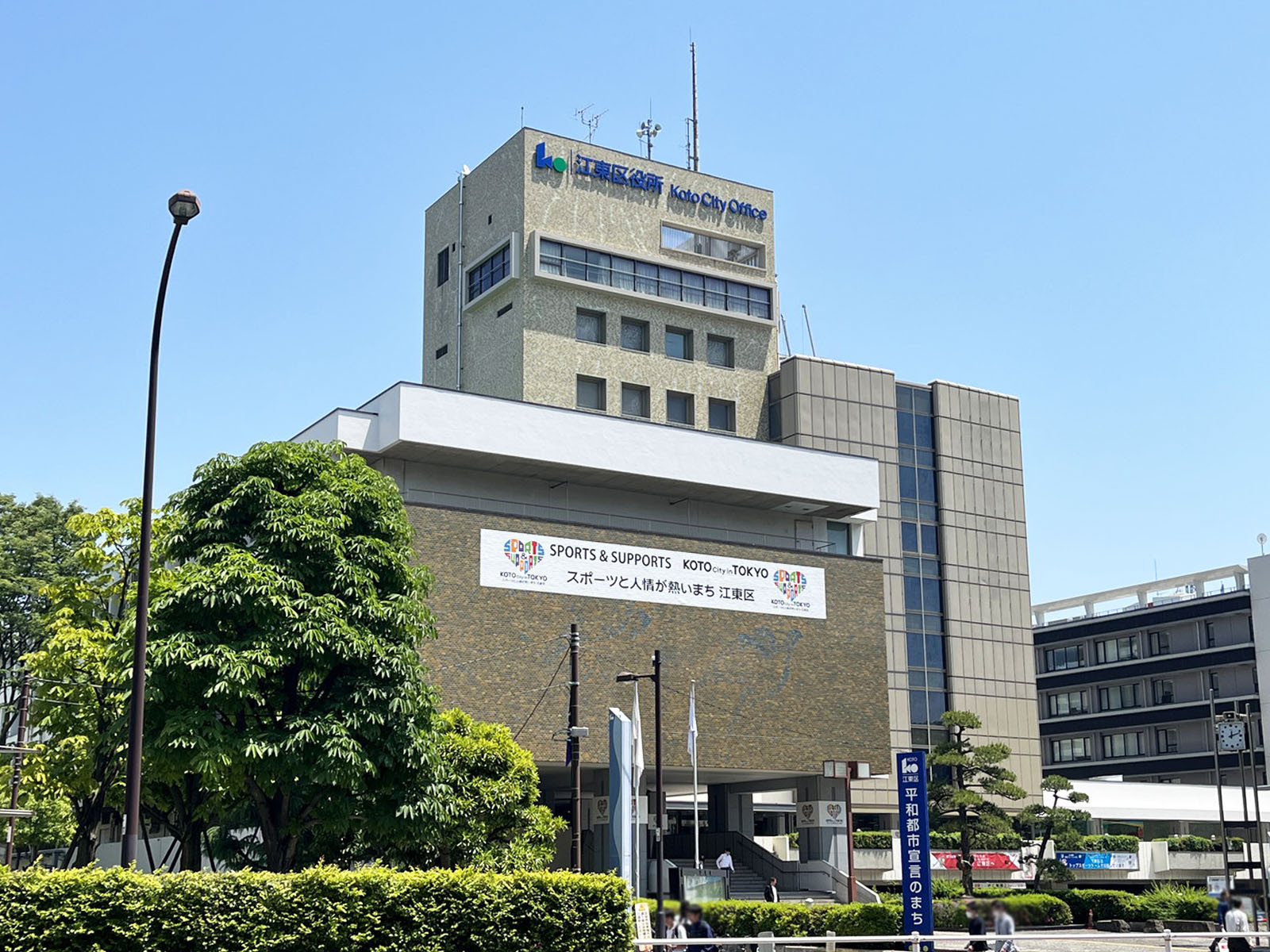 向かいの江東区役所
