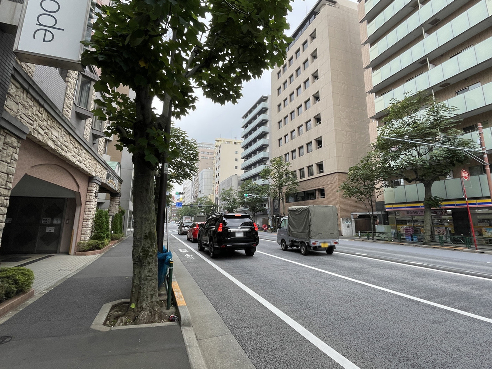 スタッフハウスビル前面の外苑西通り