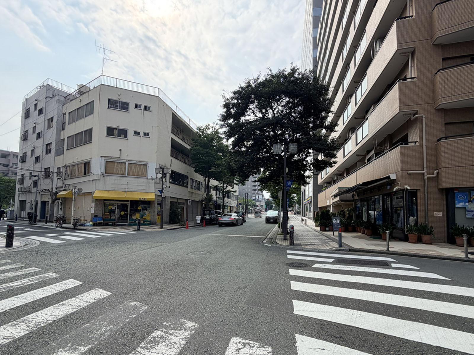 タクエー吉田町ビル前面の吉田町通り