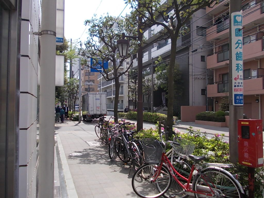 緑豊かなオフィスビル周辺