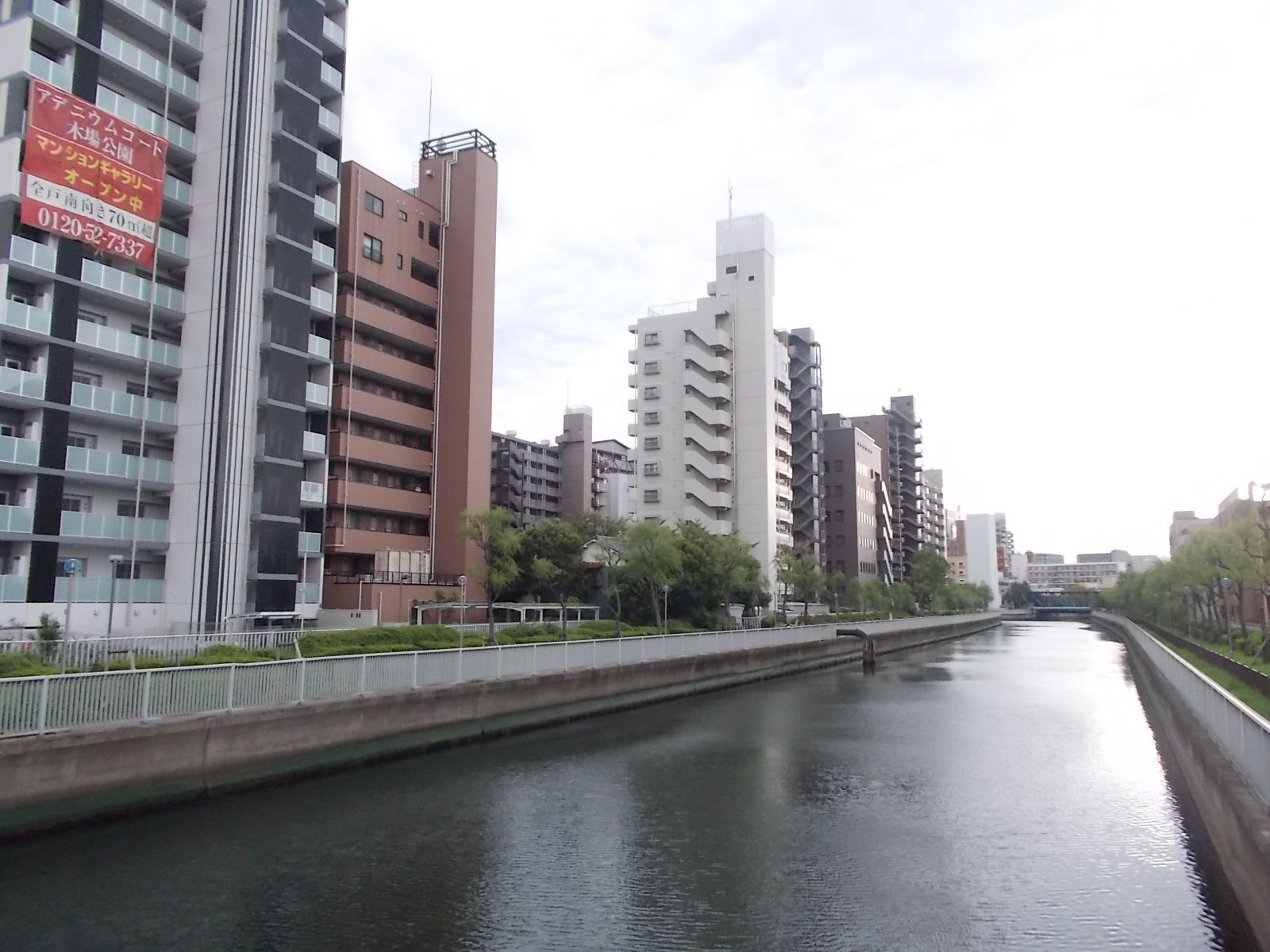 川沿いの開放的な景色