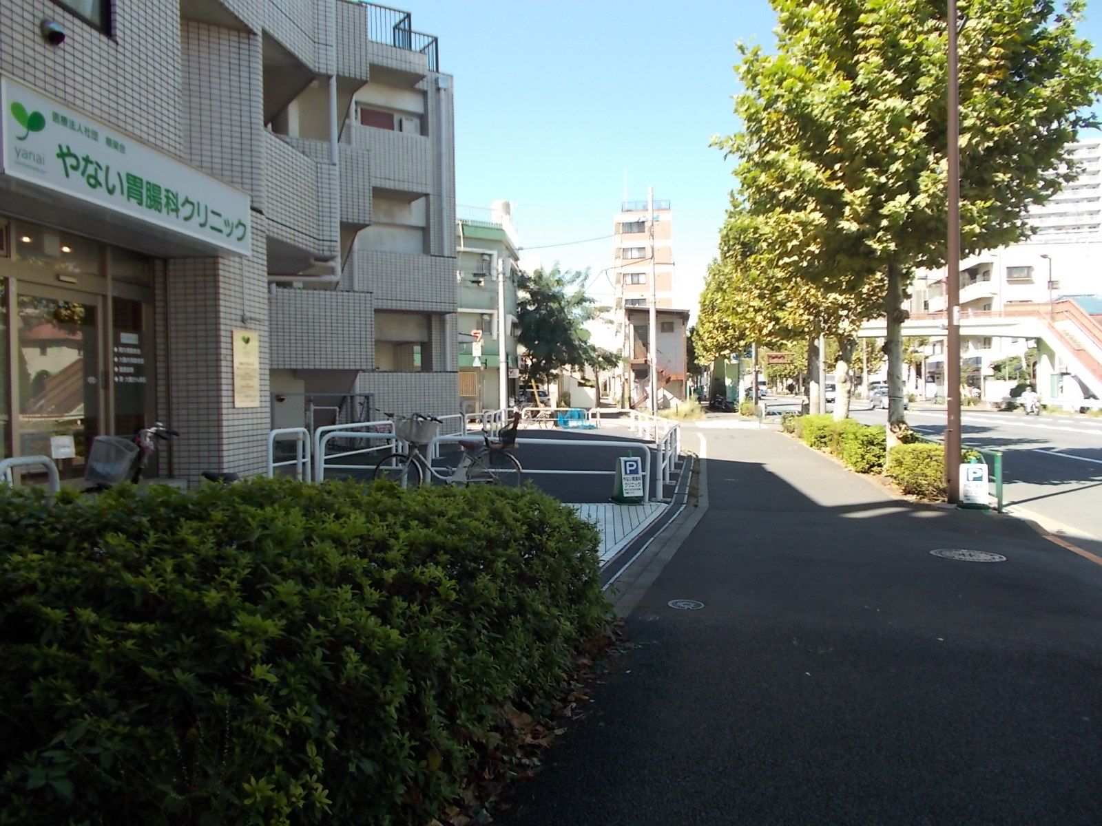 ビル前の歩道