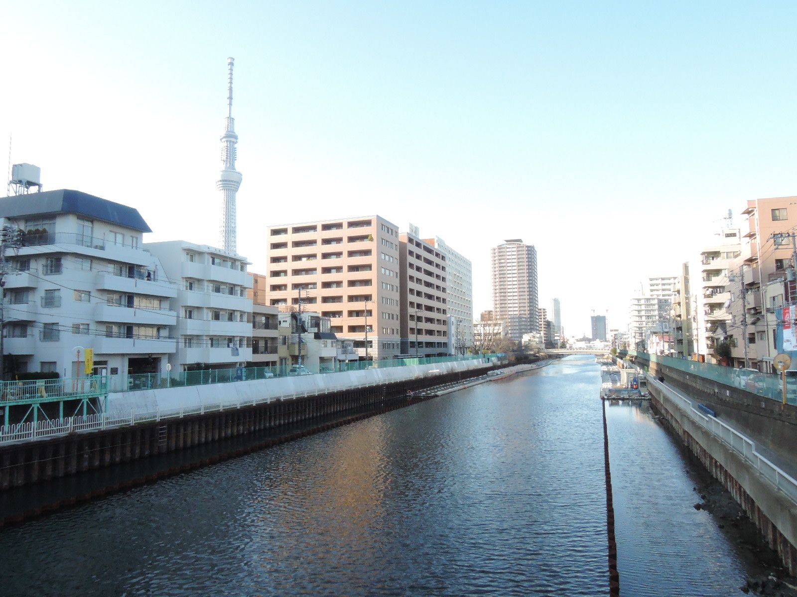 ビル付近を流れる河川