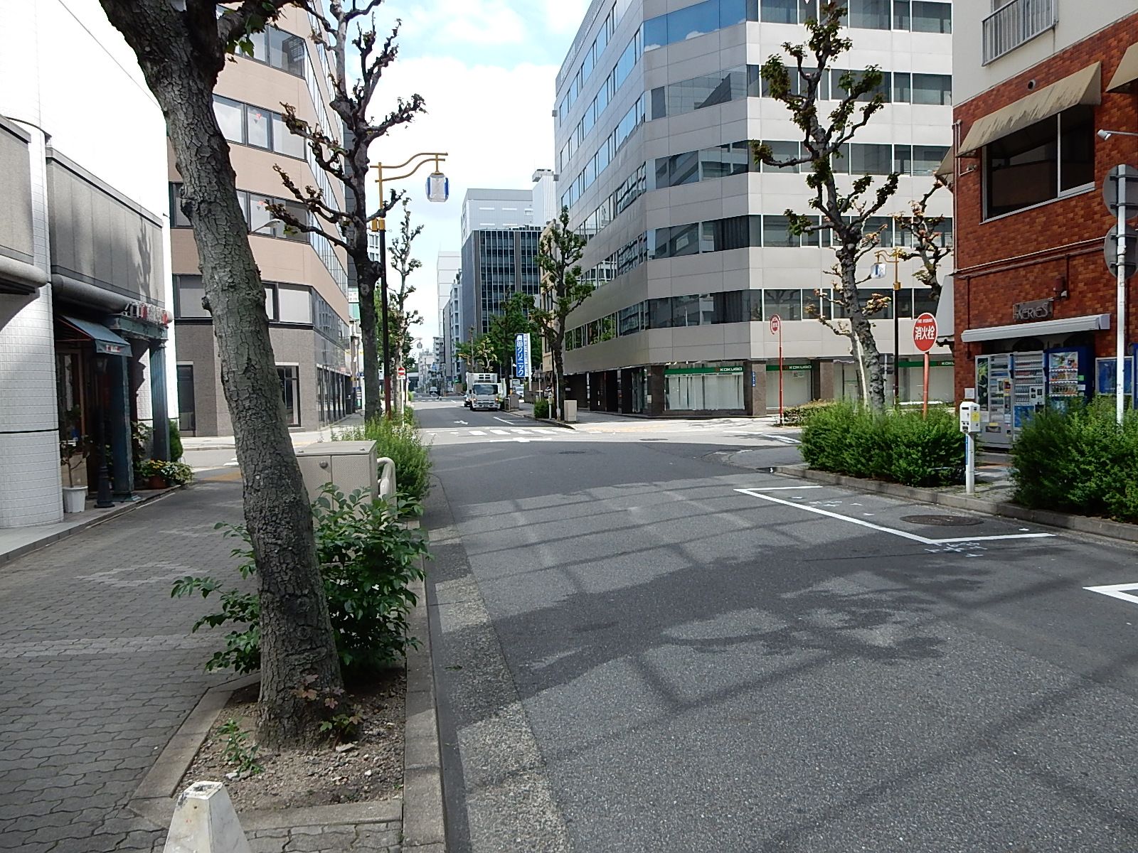 オフィス前の御園通