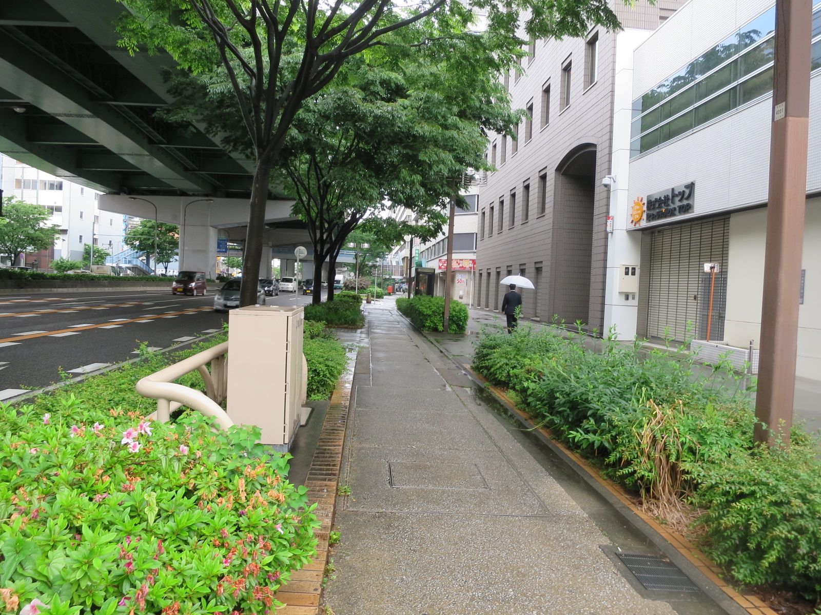 花車ビル南館前面の通り