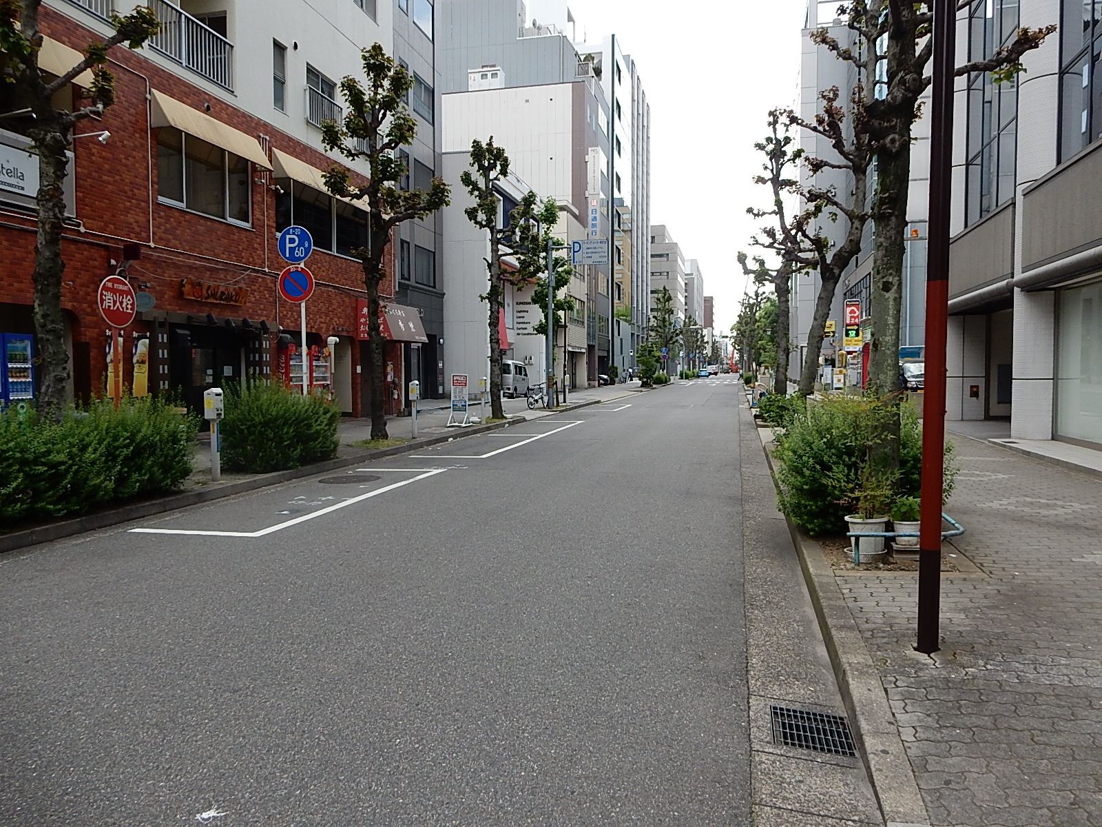 オフィスビル前の通り