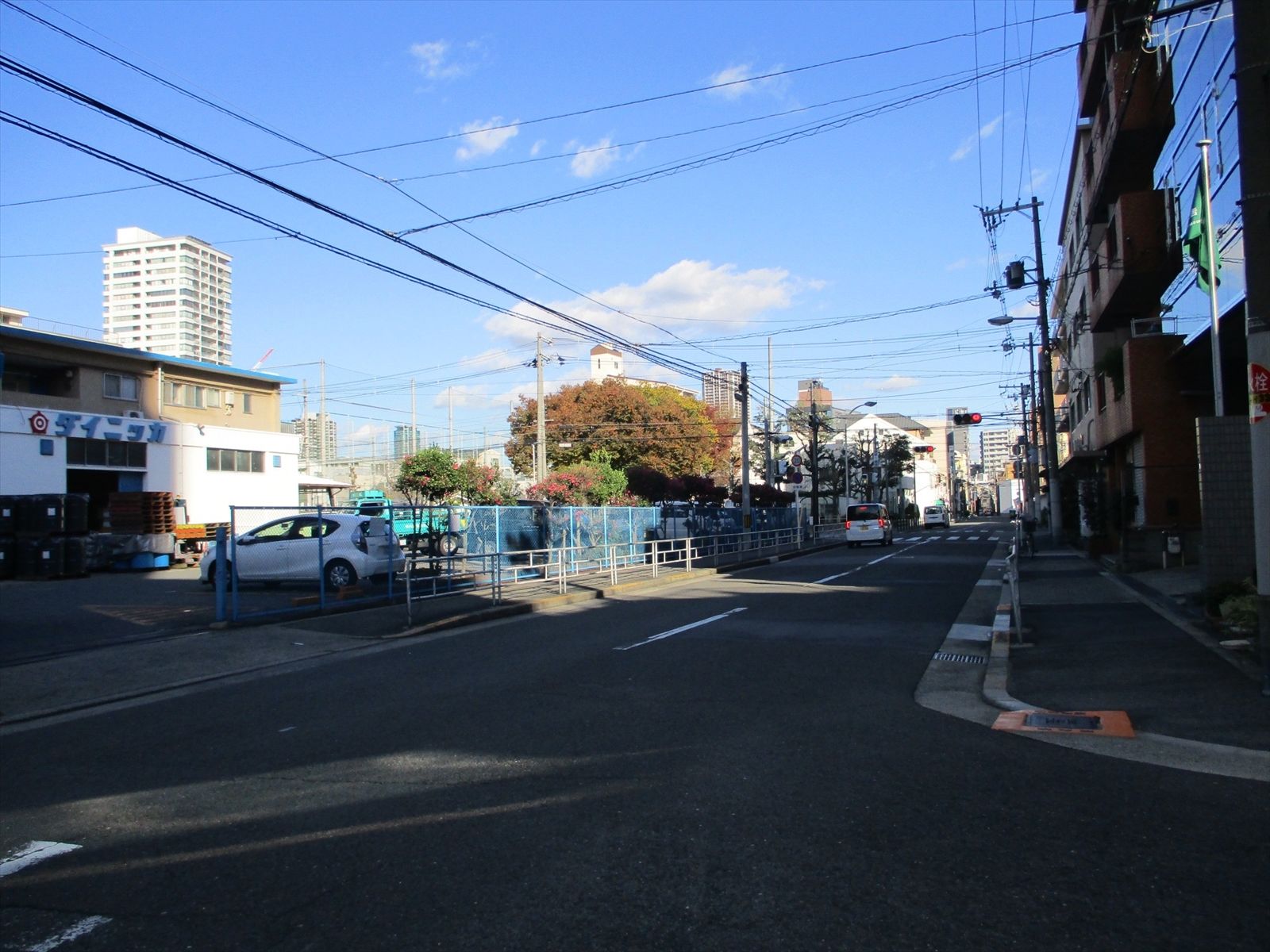 久保田ハイツ前面の道路