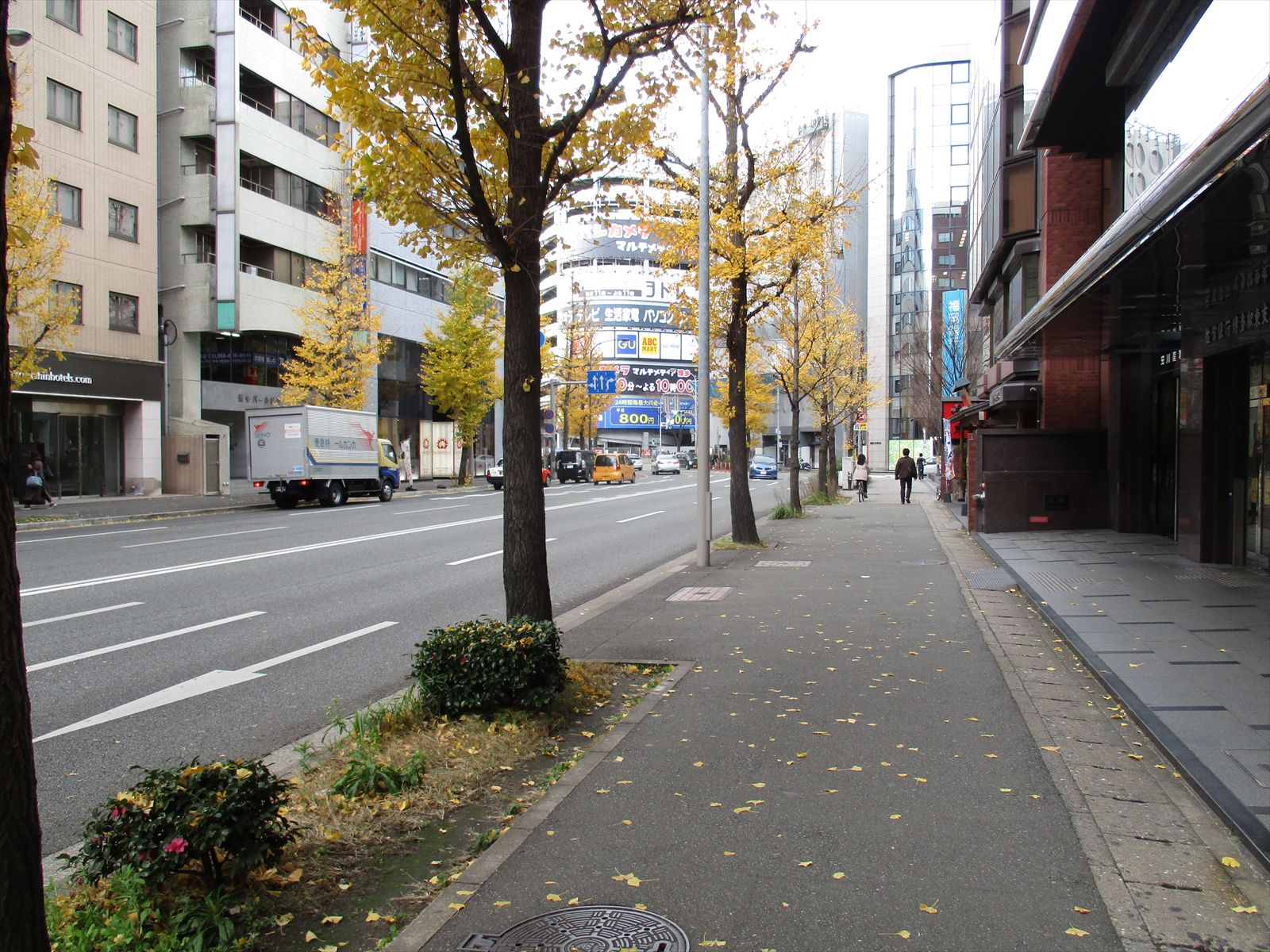 前面の道路