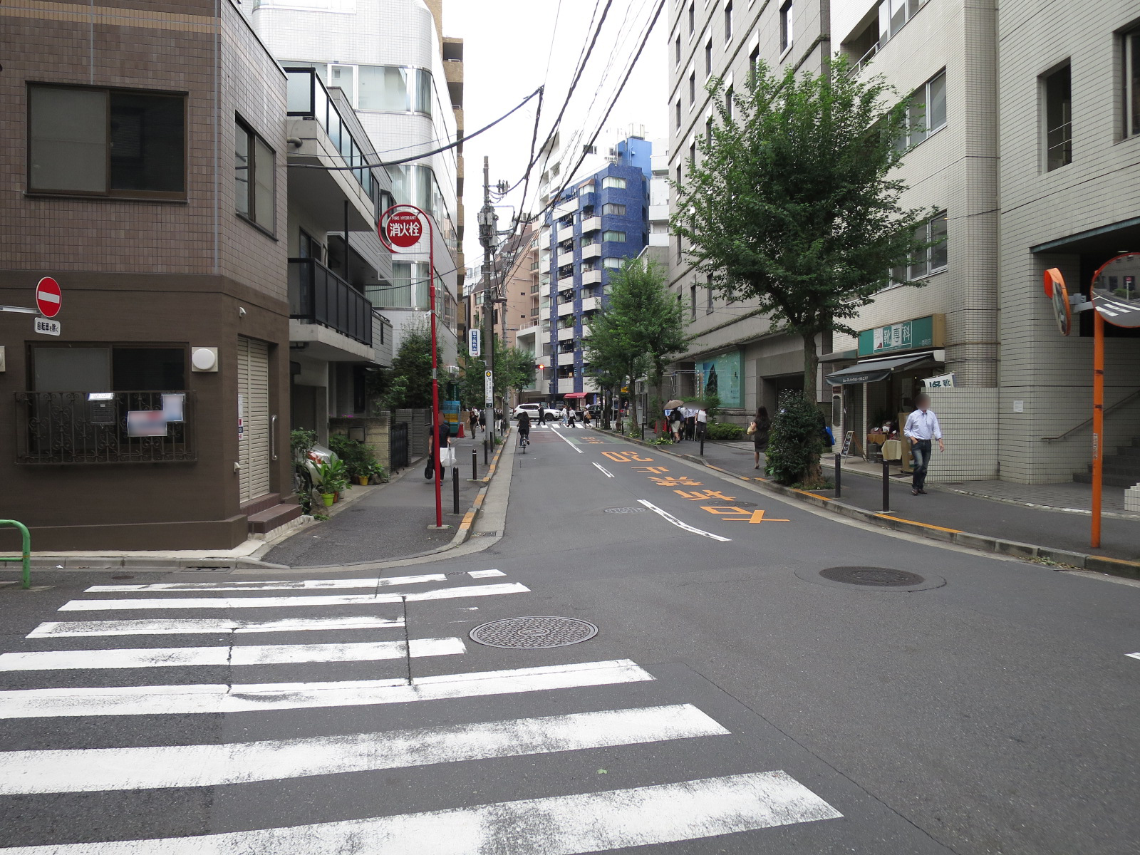 ビル前面の通り
