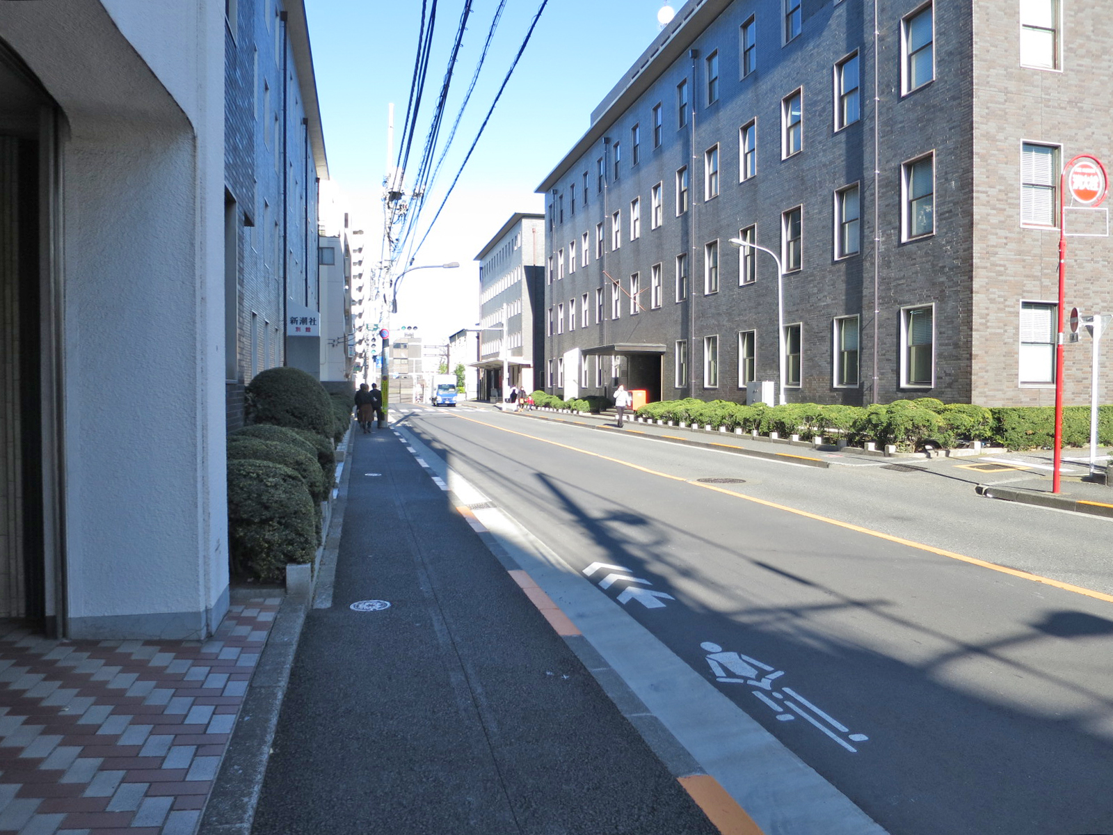 オフィスビル前面の通り