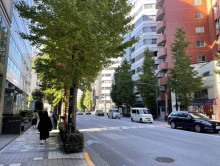 キスワイヤ八丁堀ビル前面の鍛冶橋通り